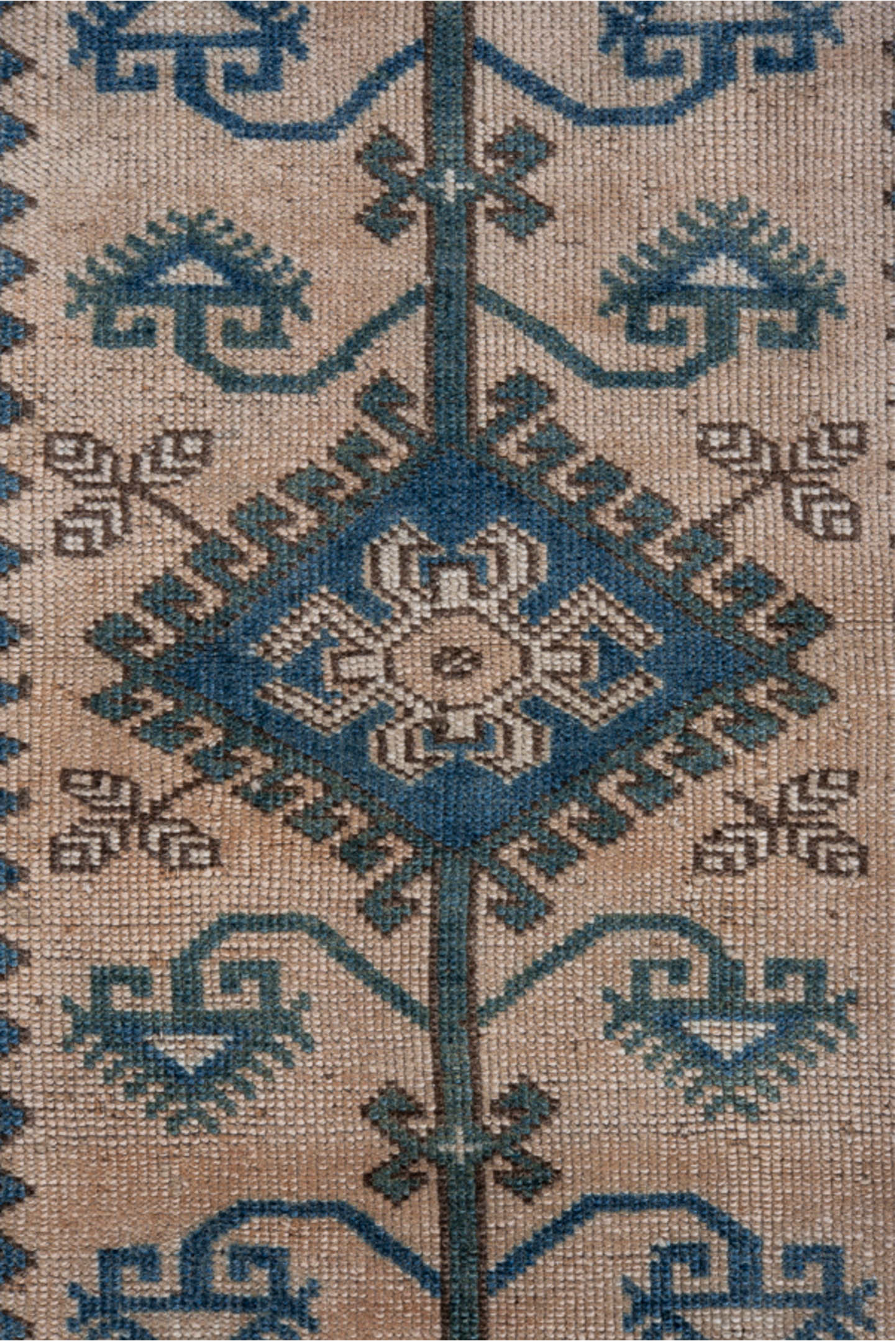 3' x 5' one-of-a-kind handmade vintage Oushak small size rug. Color palette: arapawa, black, blue, brown, charcoal, dim gray