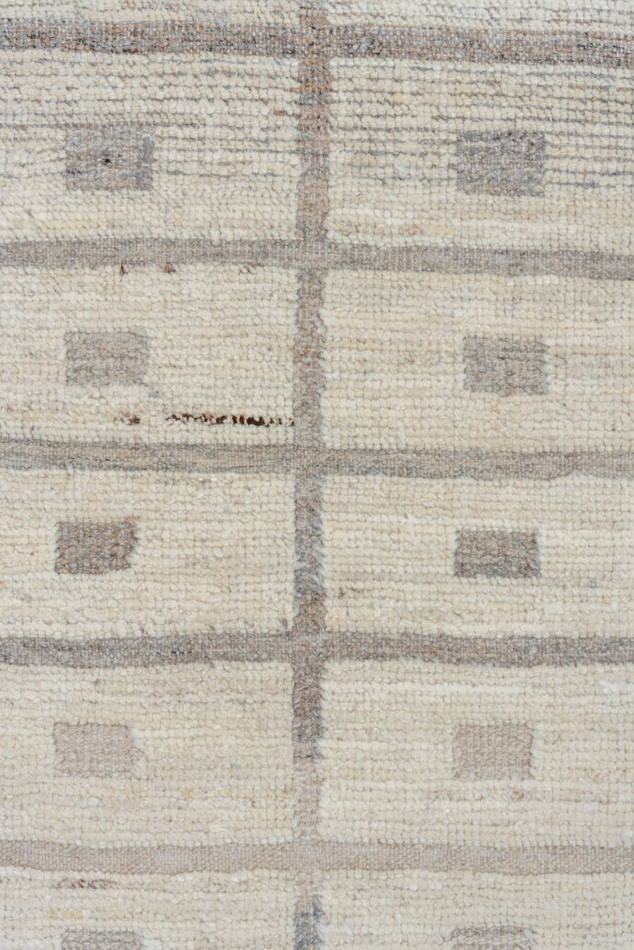 3' x 11' one-of-a-kind handmade vintage Tulu runner rug. Color palette: ivory, taupe, beige, gray