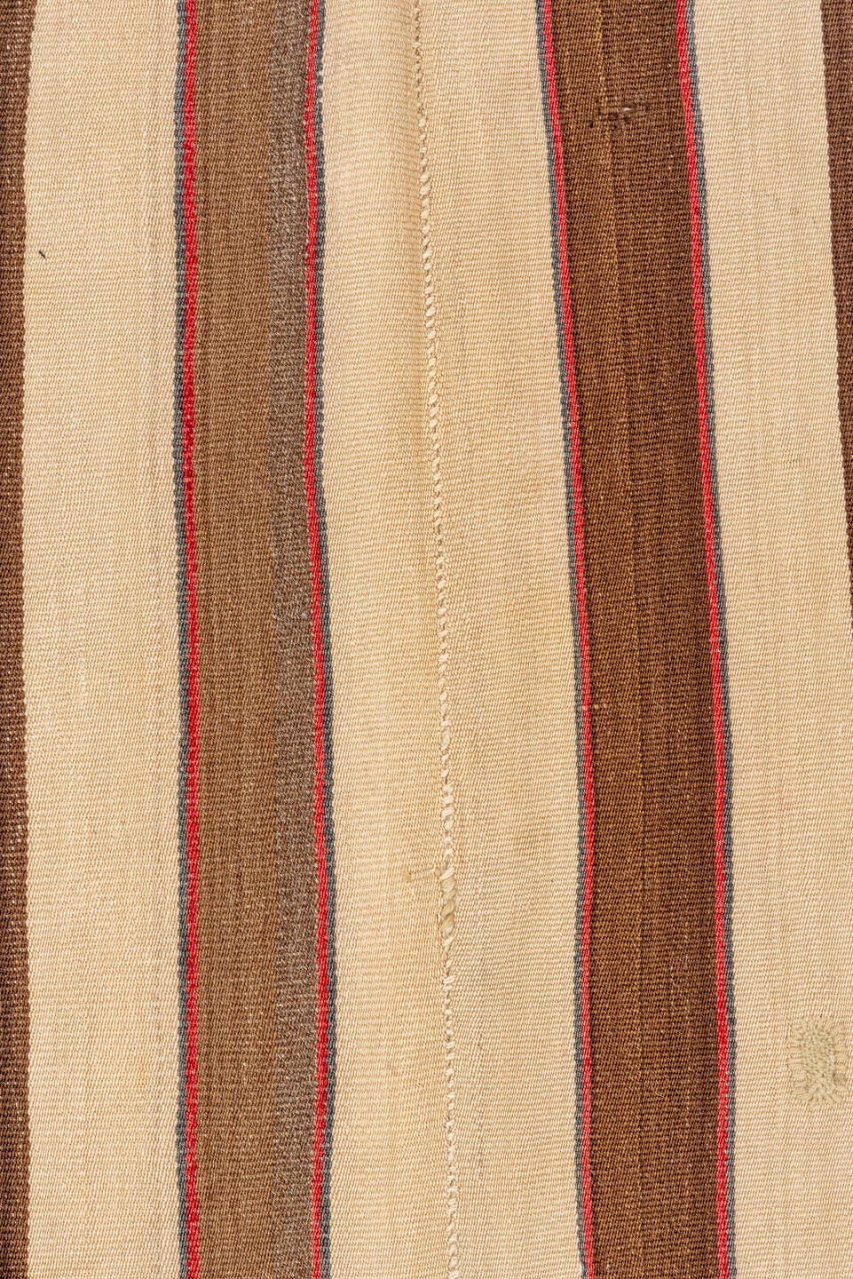 5' x 8' one-of-a-kind handmade vintage Kilim medium size rug. Color palette: ivory, brown, charcoal, rust, taupe, gray