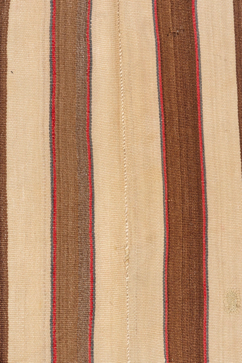 5' x 8' one-of-a-kind handmade vintage Kilim medium size rug. Color palette: ivory, brown, charcoal, rust, taupe, gray