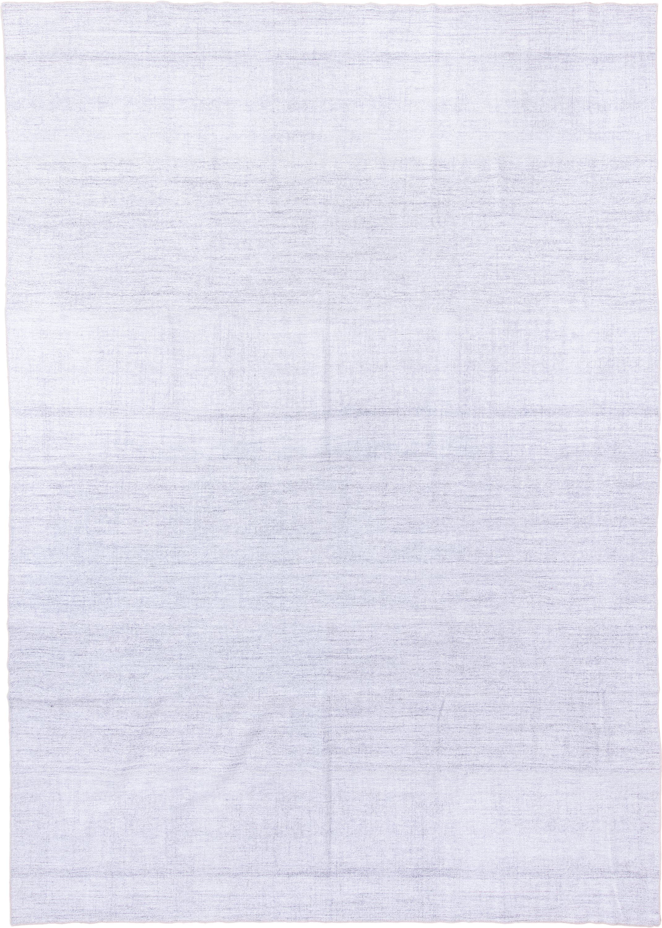 10' x 14' one-of-a-kind handmade antique Kilim large size rug. Color palette: ivory, cream, pale lavender, silver, purple