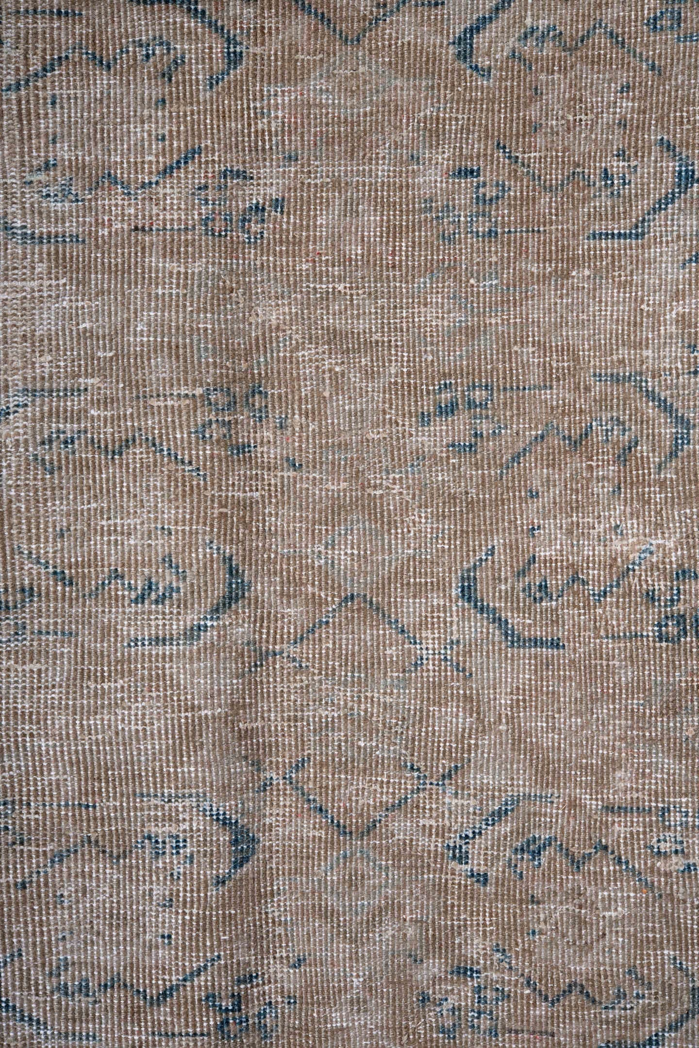 9' x 13' one-of-a-kind handmade vintage Mahal large size rug. Color palette: taupe, ivory, sky blue, charcoal, beige, cream