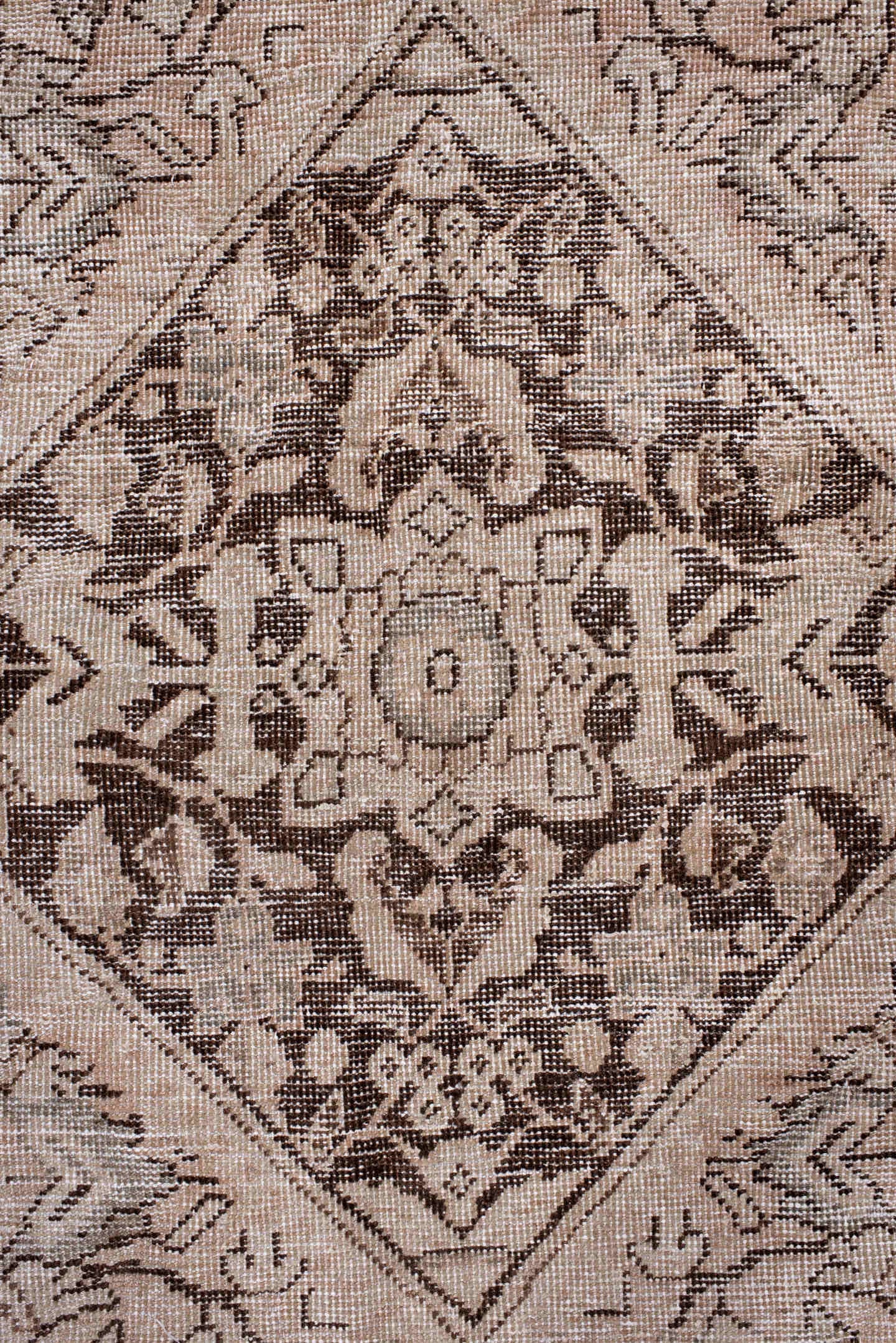 8' x 12' one-of-a-kind handmade antique Mahal large size rug. Color palette: ivory, taupe, charcoal, beige, blush, sand