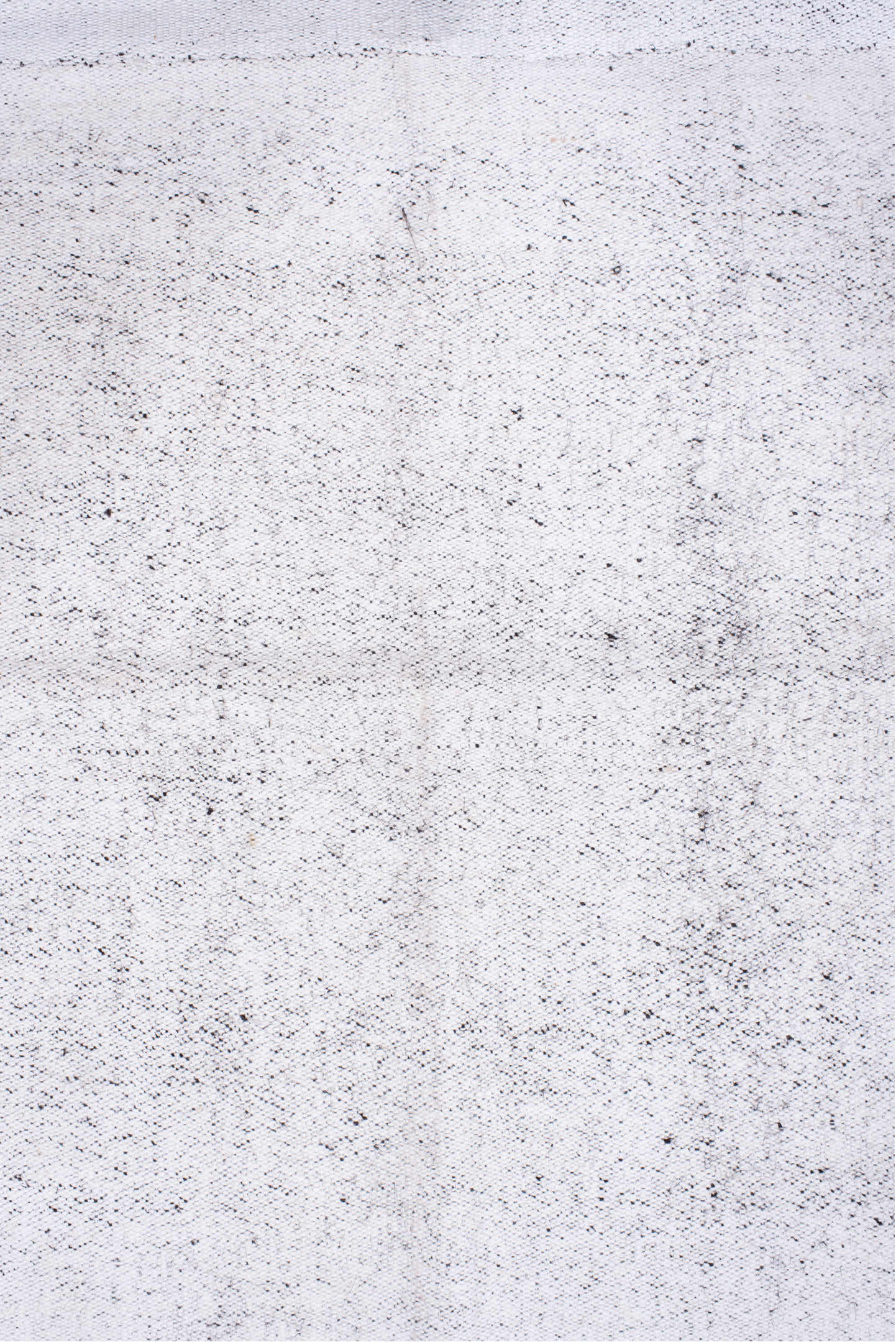 8' x 15' one-of-a-kind handmade antique Flatweave rug. Color palette: ivory, cream, taupe, light gray, beige, gray