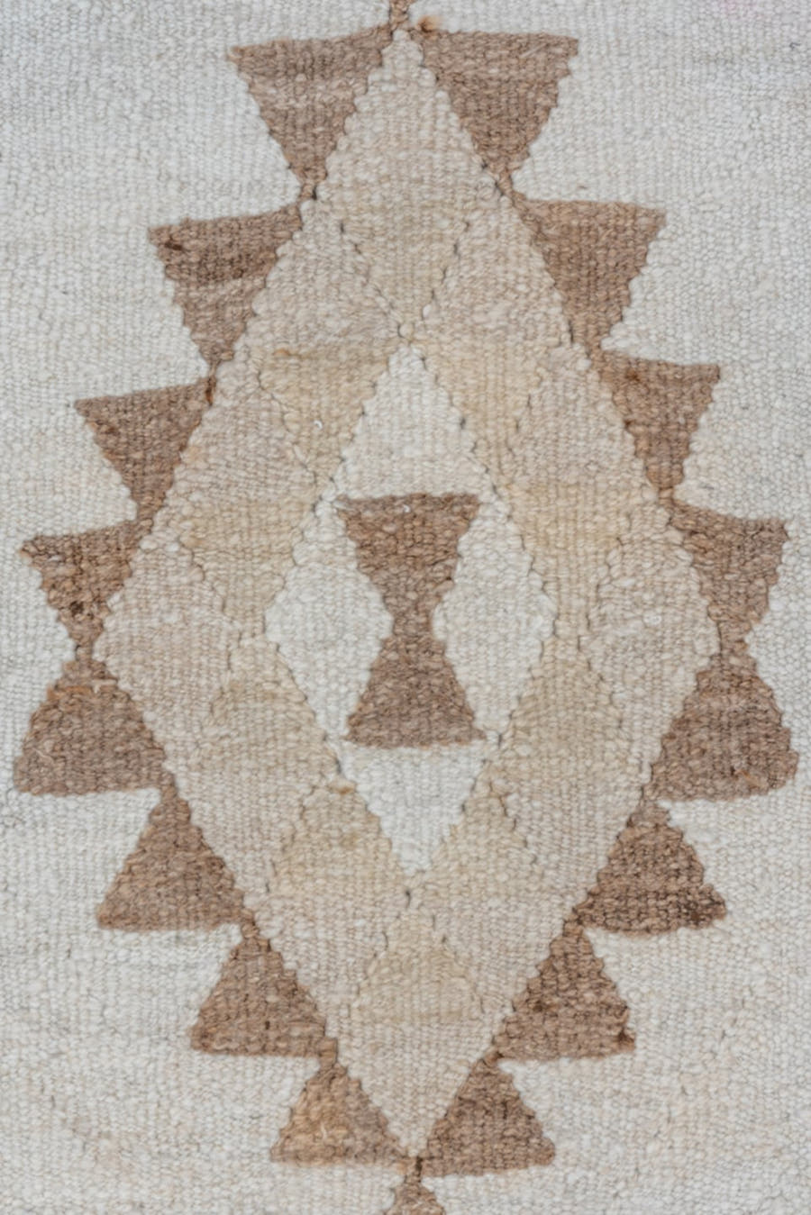 2' x 9' one-of-a-kind handmade antique Kilim runner rug. Color palette: ivory, taupe, beige, camel, gray