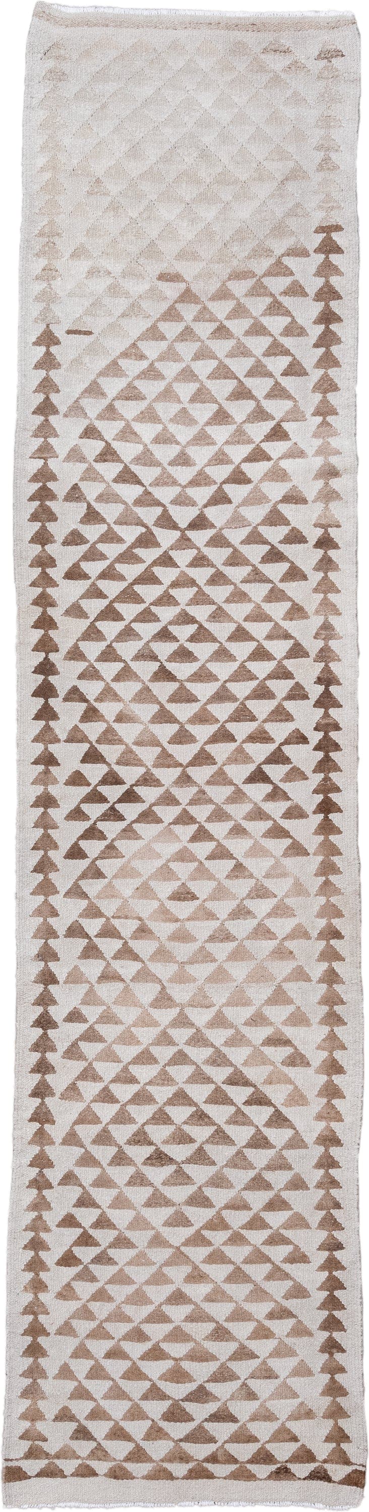 2' x 11' one-of-a-kind handmade antique Kilim runner rug. Color palette: ivory, taupe, beige, camel, gray