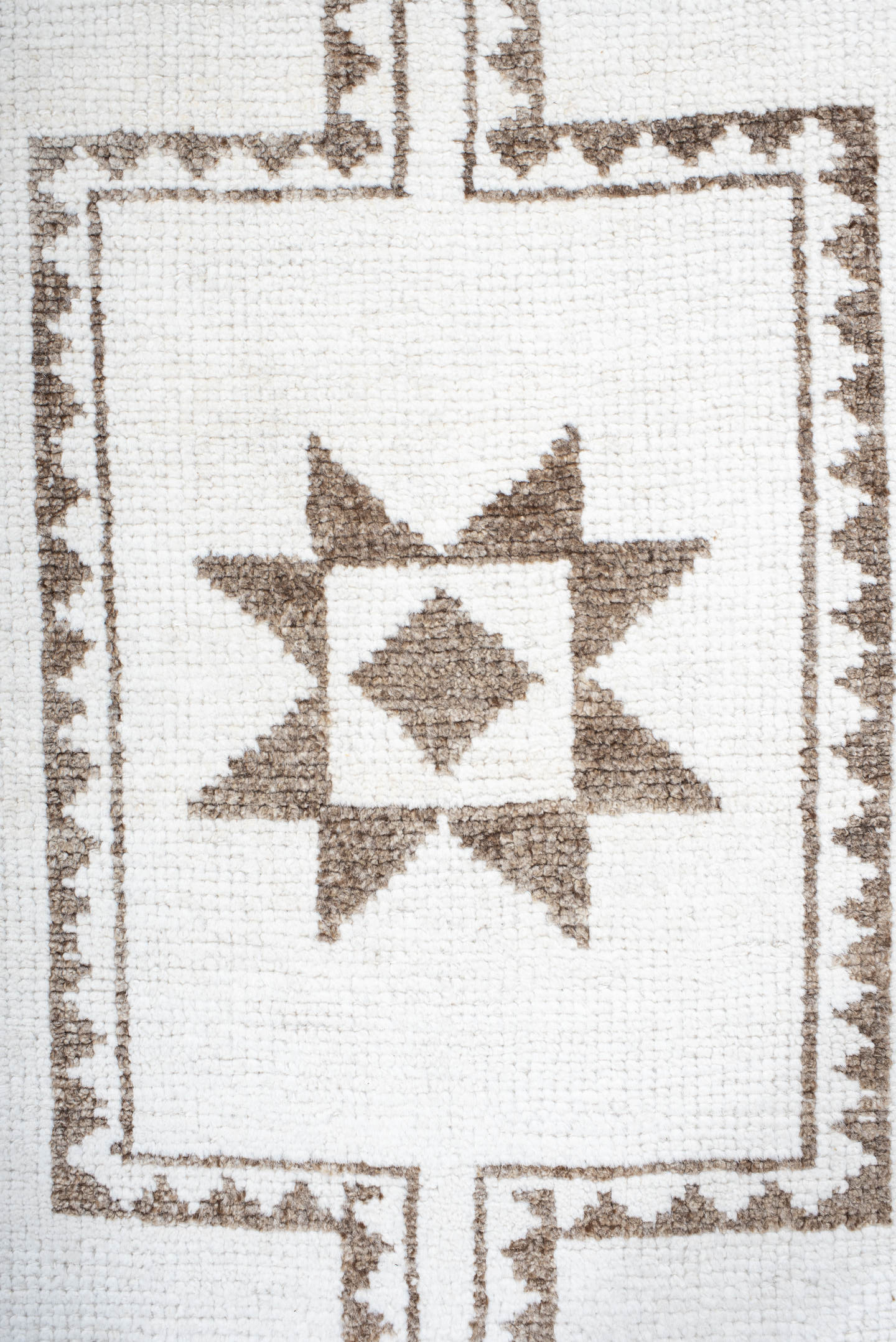 2' x 12' one-of-a-kind handmade vintage Kars runner rug. Color palette: ivory, taupe, beige, camel, gray