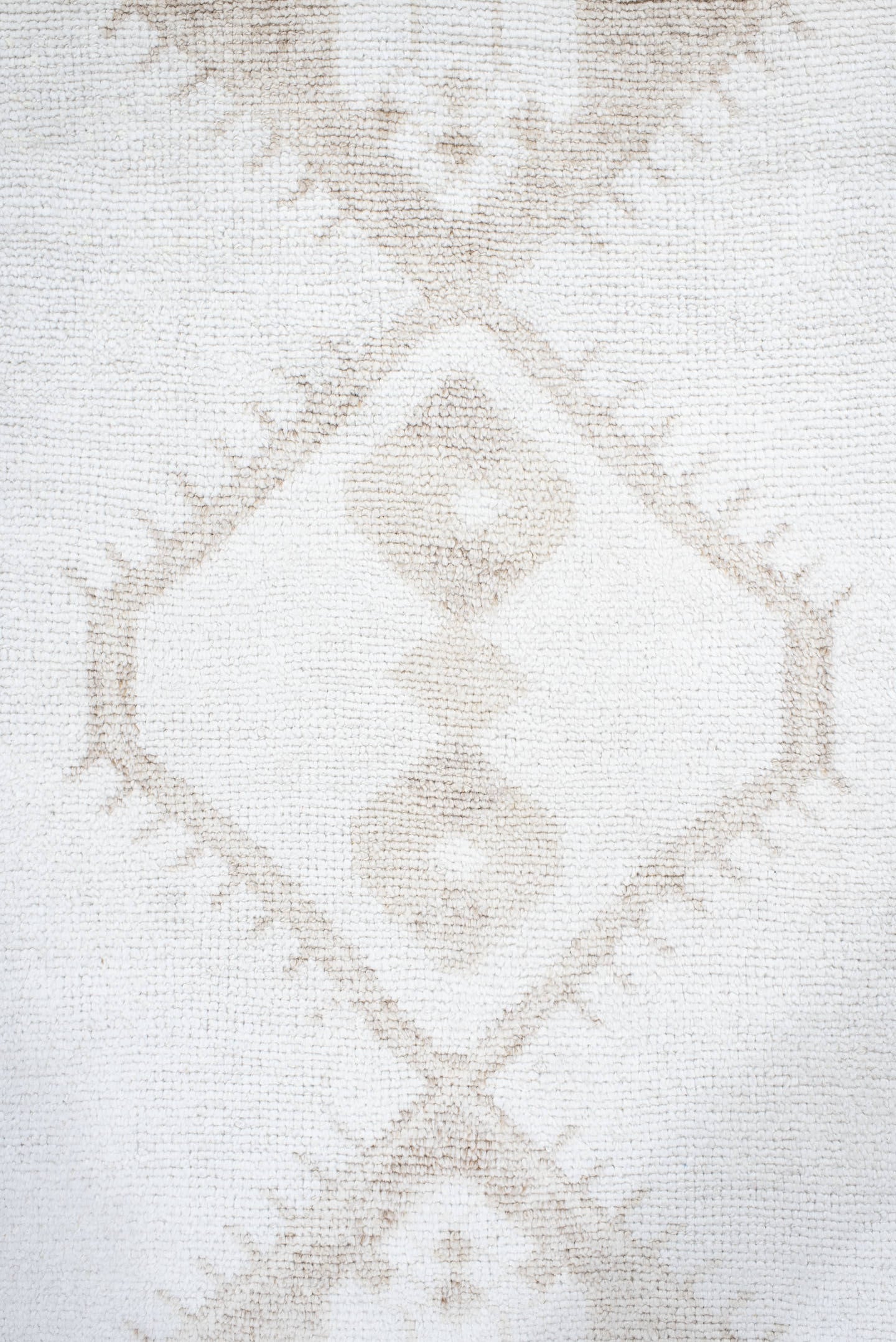 4' x 11' one-of-a-kind handmade vintage Kars runner rug. Color palette: ivory, beige, taupe, camel, gray