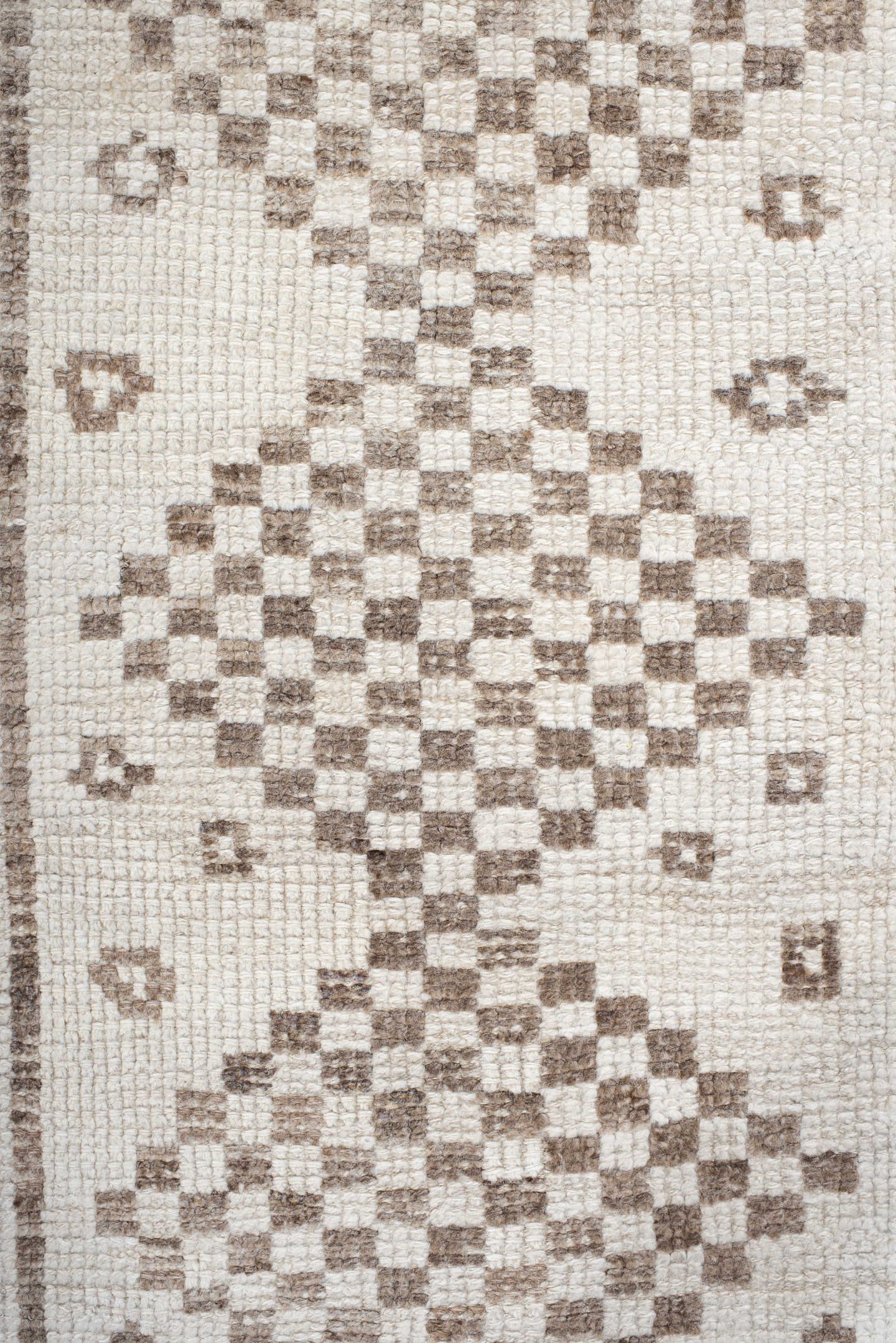 2' x 15' one-of-a-kind handmade vintage Kars runner rug. Color palette: ivory, taupe, beige, sand, gray