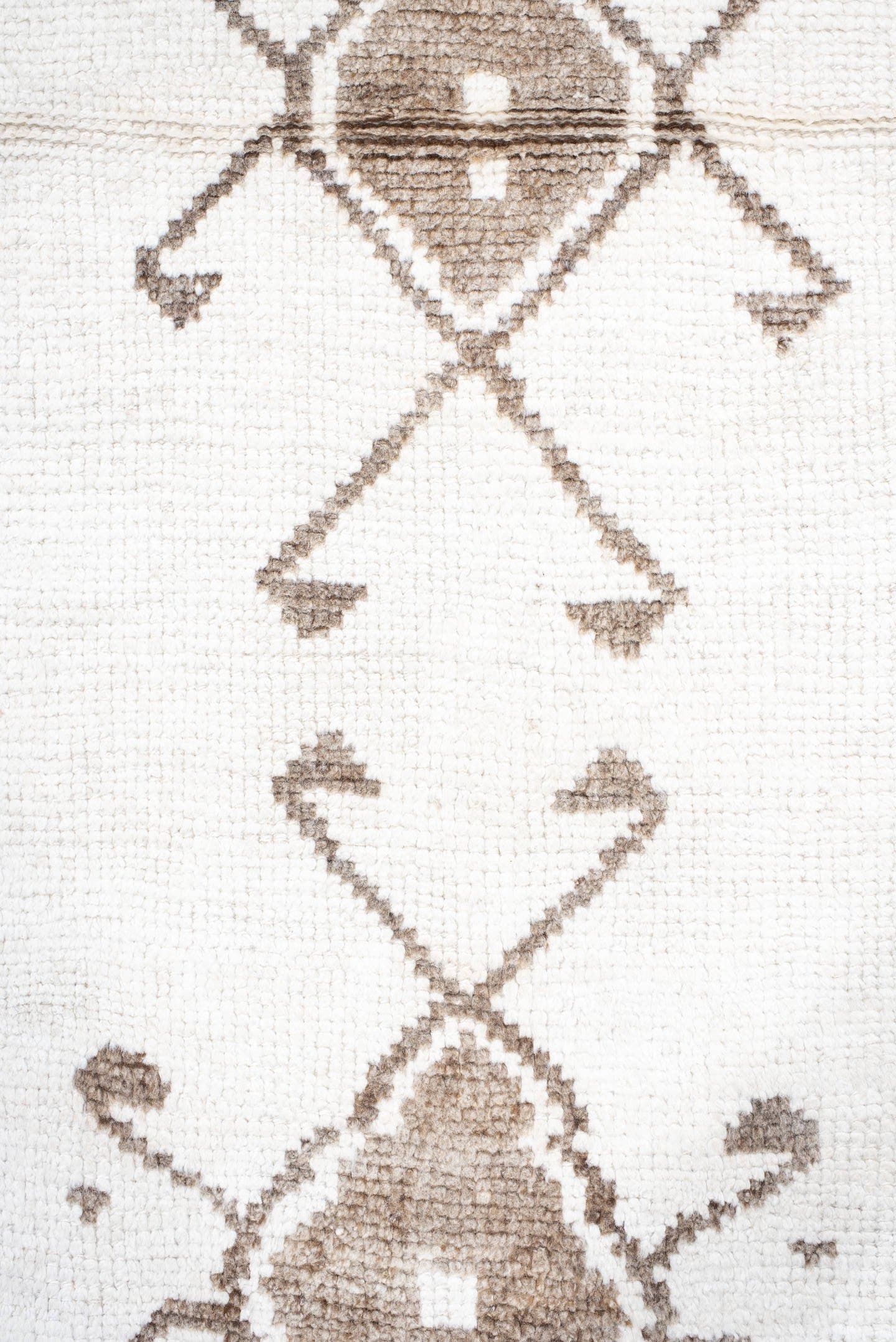 3' x 11' one-of-a-kind handmade vintage Kars runner rug. Color palette: ivory, taupe, camel, beige, gray