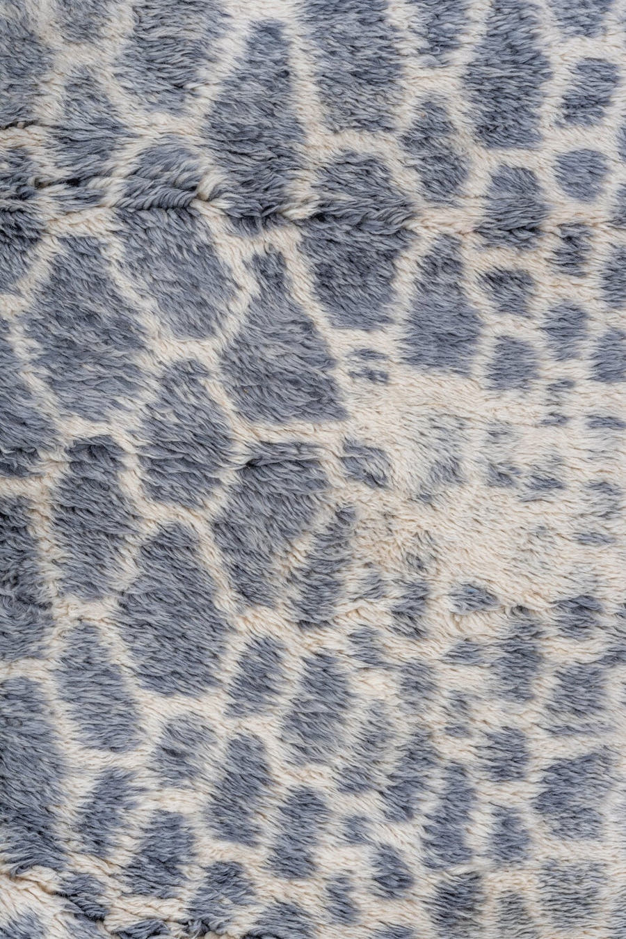 10' x 15' one-of-a-kind handmade vintage Moroccan rug. Color palette: ivory, slate, blue, charcoal, cream, taupe, gray