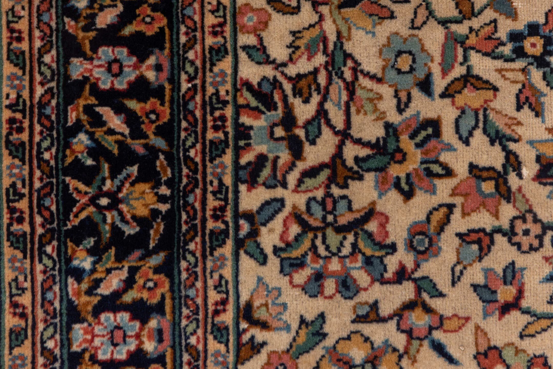 2' x 4' one-of-a-kind handmade vintage Sivas small size rug. Color palette: ivory, navy, rust, camel, sage, powder_blue