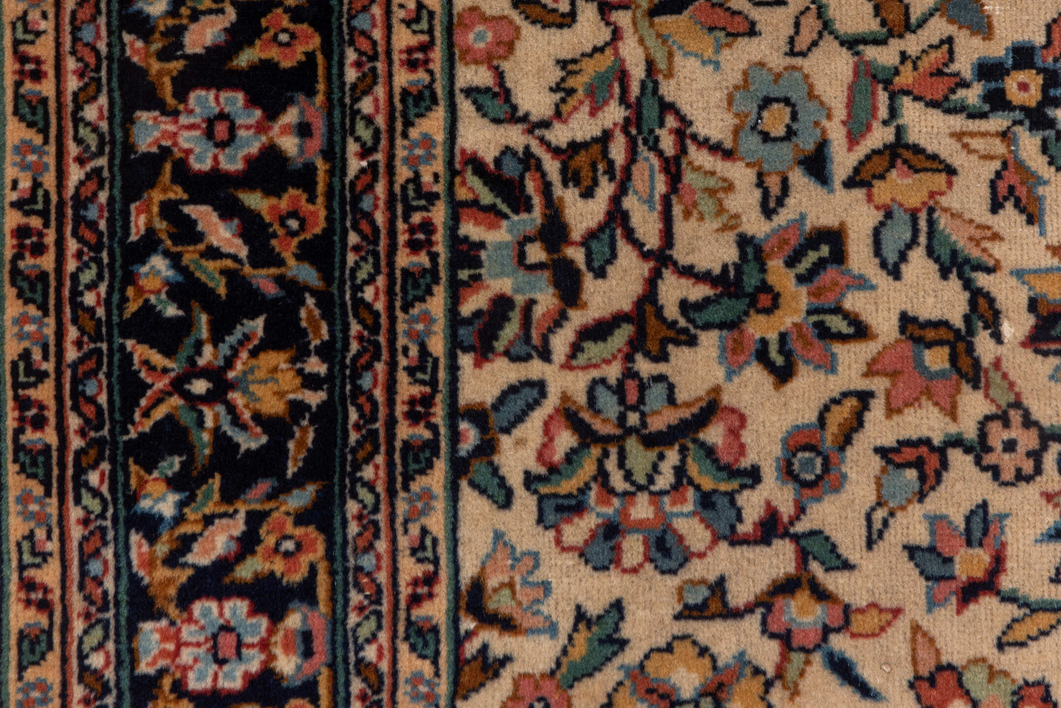 2' x 4' one-of-a-kind handmade vintage Sivas small size rug. Color palette: ivory, navy, rust, camel, sage, powder_blue
