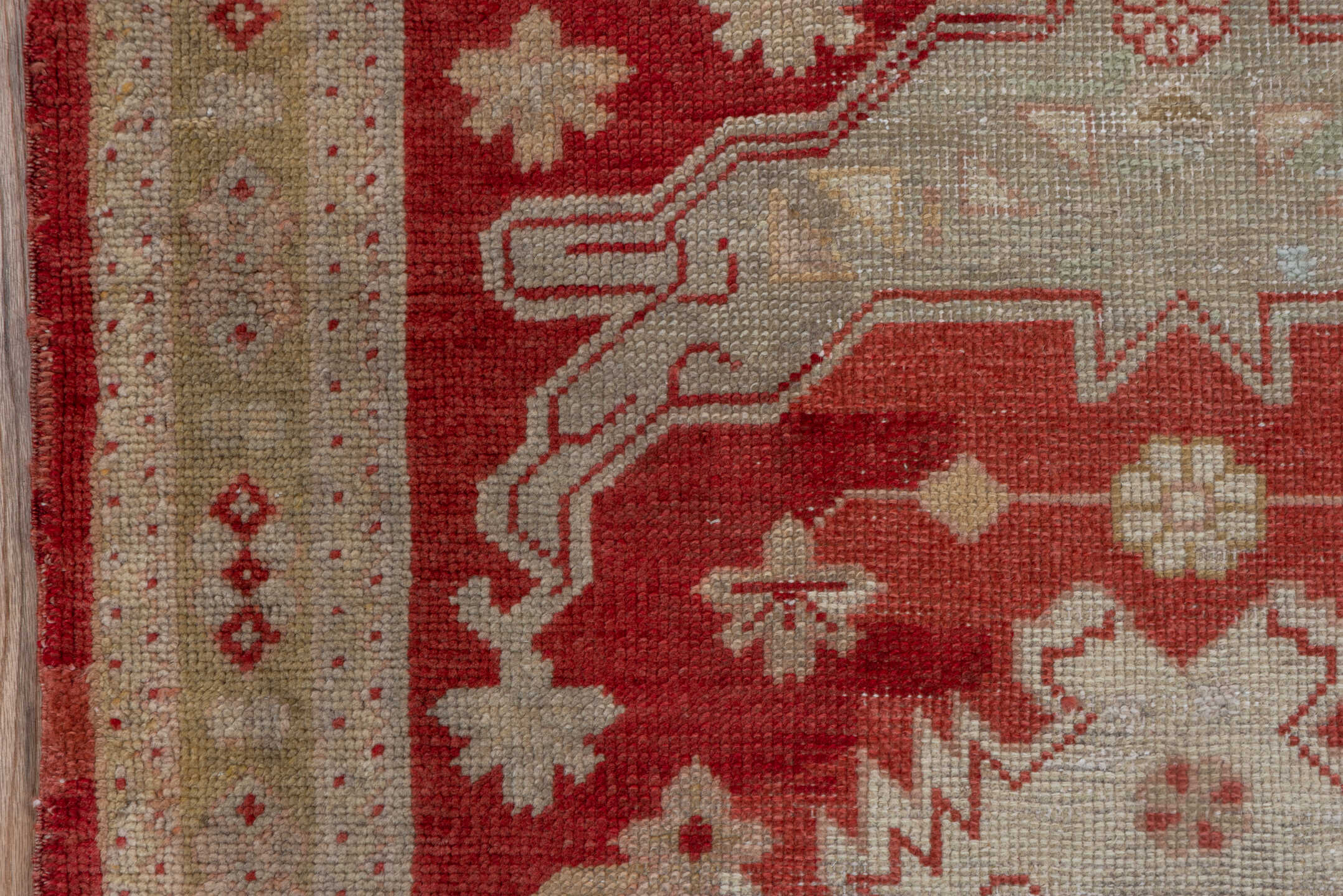 3' x 11' one-of-a-kind handmade vintage Oushak runner rug. Color palette: terra cotta, ivory, beige, rust, camel, rose