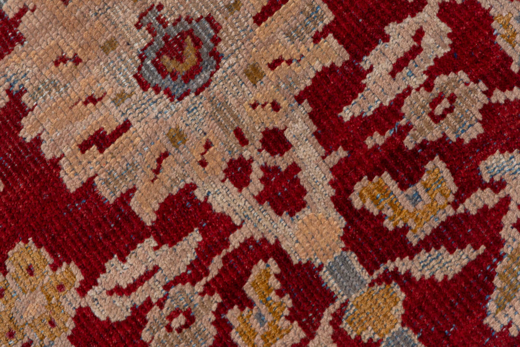 13' x 17' one-of-a-kind handmade antique Sultanabad oversize rug. Color palette: burgundy, ivory, camel, gold, powder_blue