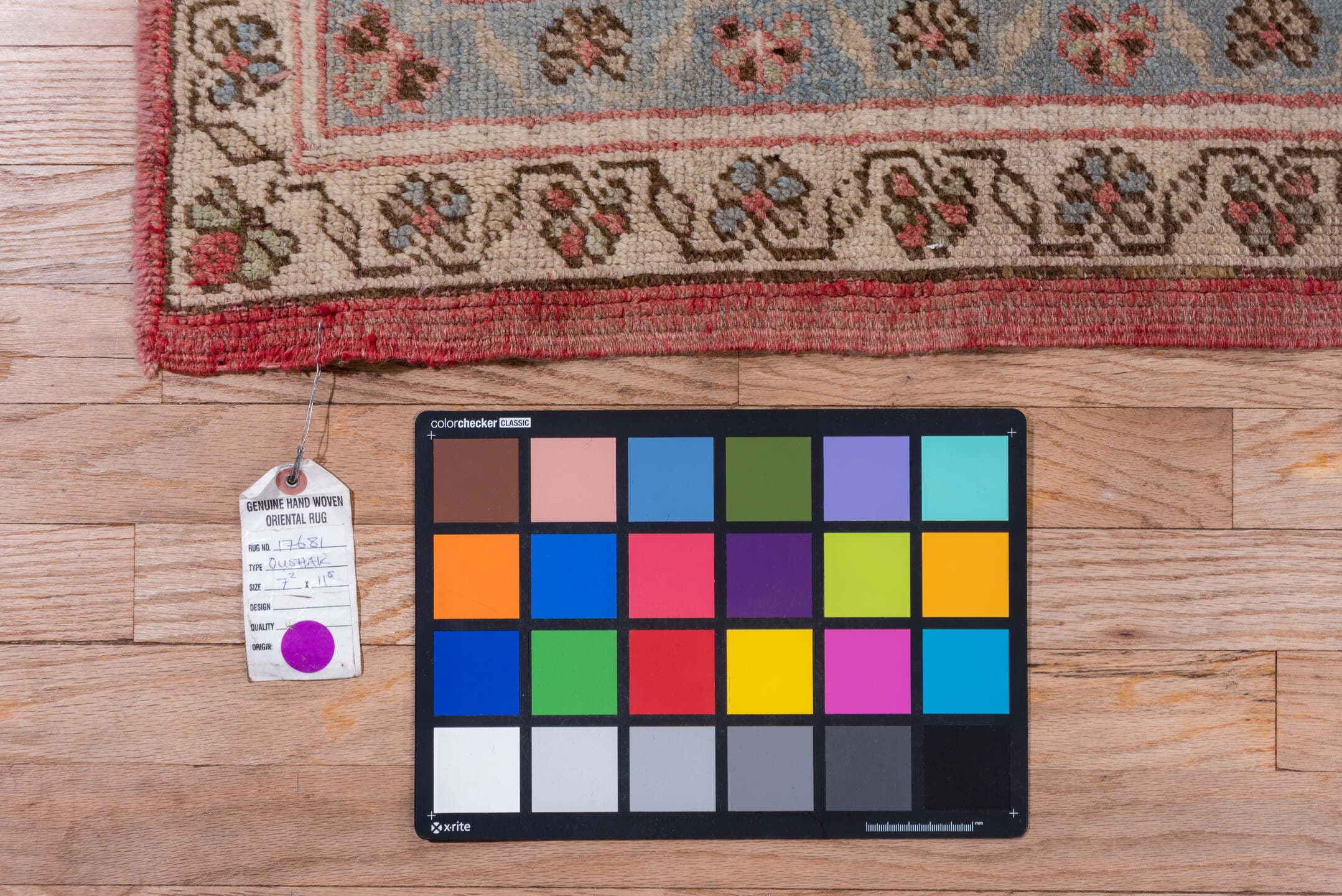 7' x 11' one-of-a-kind handmade vintage Oushak large size rug. Color palette: rose, powder_blue, taupe, ivory, dusty_blue