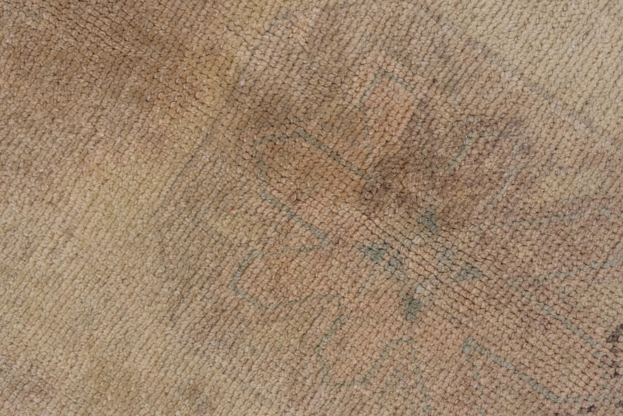 5' x 8' one-of-a-kind handmade vintage Oushak medium size rug. Color palette: beige, blush, ivory, taupe, sage, camel, pink