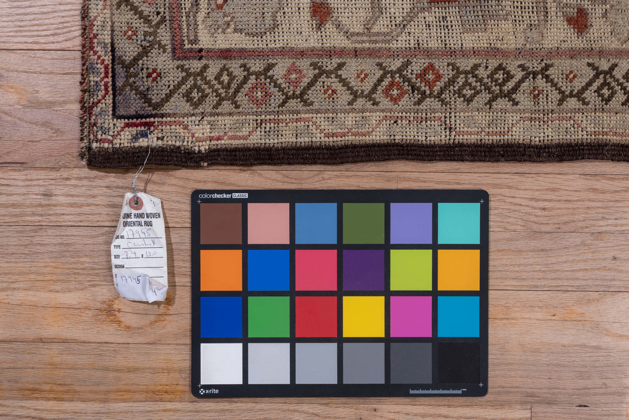 7' x 12' one-of-a-kind handmade vintage Oushak large size rug. Color palette: brown, gray, pink, red, redwood