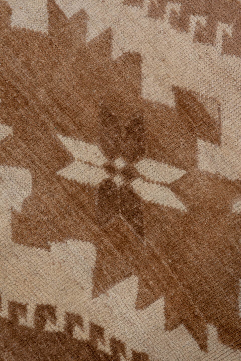 5' x 9' one-of-a-kind handmade vintage Oushak medium size rug. Color palette: camel, taupe, ivory, tan, brown, beige, gray