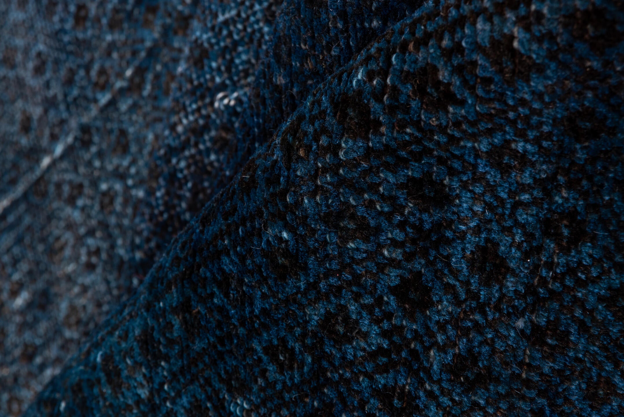 5' x 9' one-of-a-kind handmade vintage Oushak medium size rug. Color palette: indigo, navy, charcoal, slate, taupe, purple