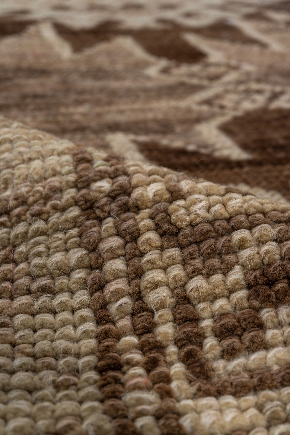 5' x 11' one-of-a-kind handmade vintage Oushak runner rug. Color palette: brown, gray, light gray