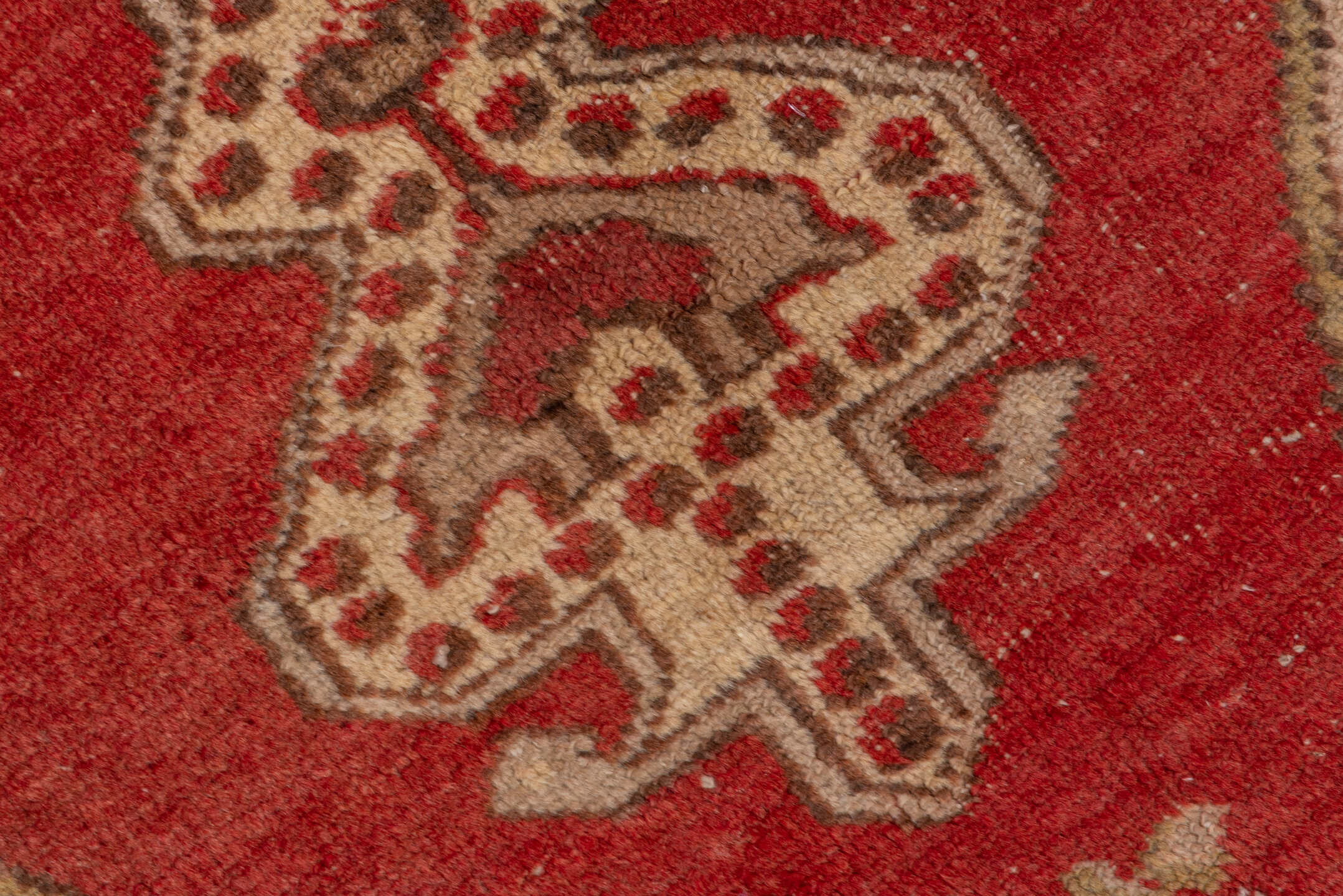 4' x 7' one-of-a-kind handmade vintage Oushak rug. Color palette: coral, ivory, taupe, brown, rose, sage, gold, terracotta