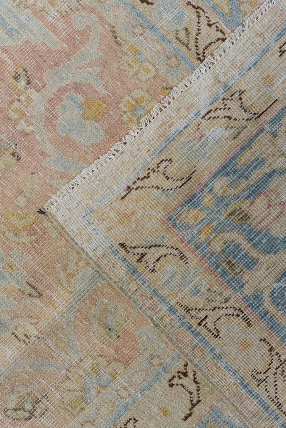 8' x 11' one-of-a-kind handmade vintage Meshed large size rug. Color palette: black, brown, dark gray, gainsboro, gray