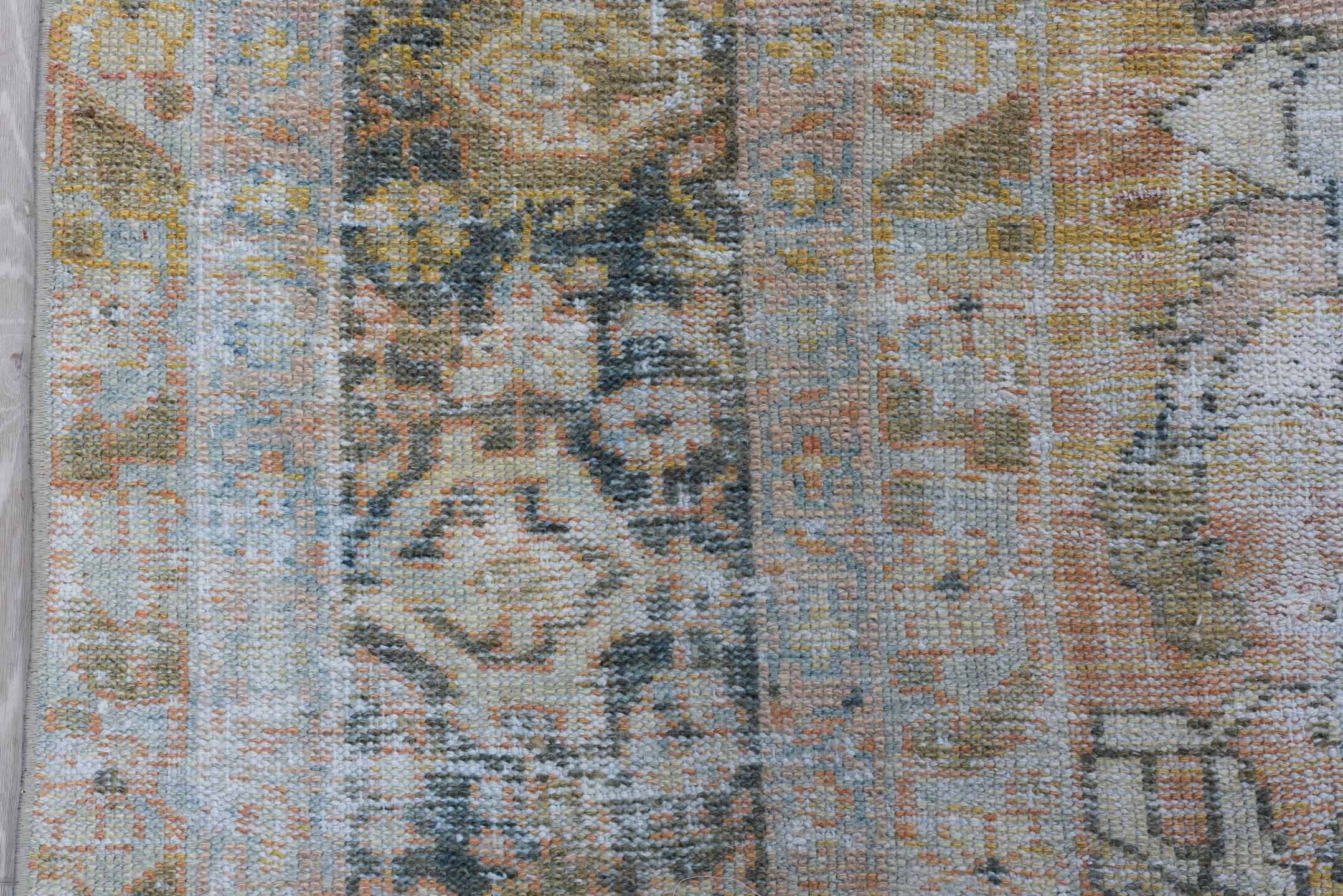 8' x 11' one-of-a-kind handmade vintage Mahal large size rug. Color palette: black, blue, brown, charcoal, dark gray