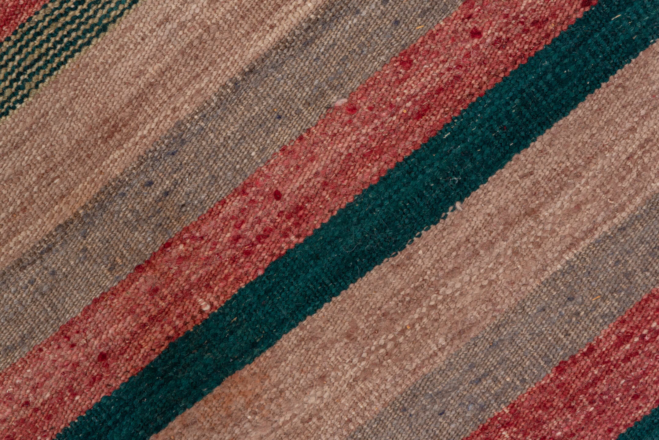 5' x 5' one-of-a-kind handmade vintage Kilim rug. Color palette: taupe, blush, rust, sage, teal, gray, beige, pink