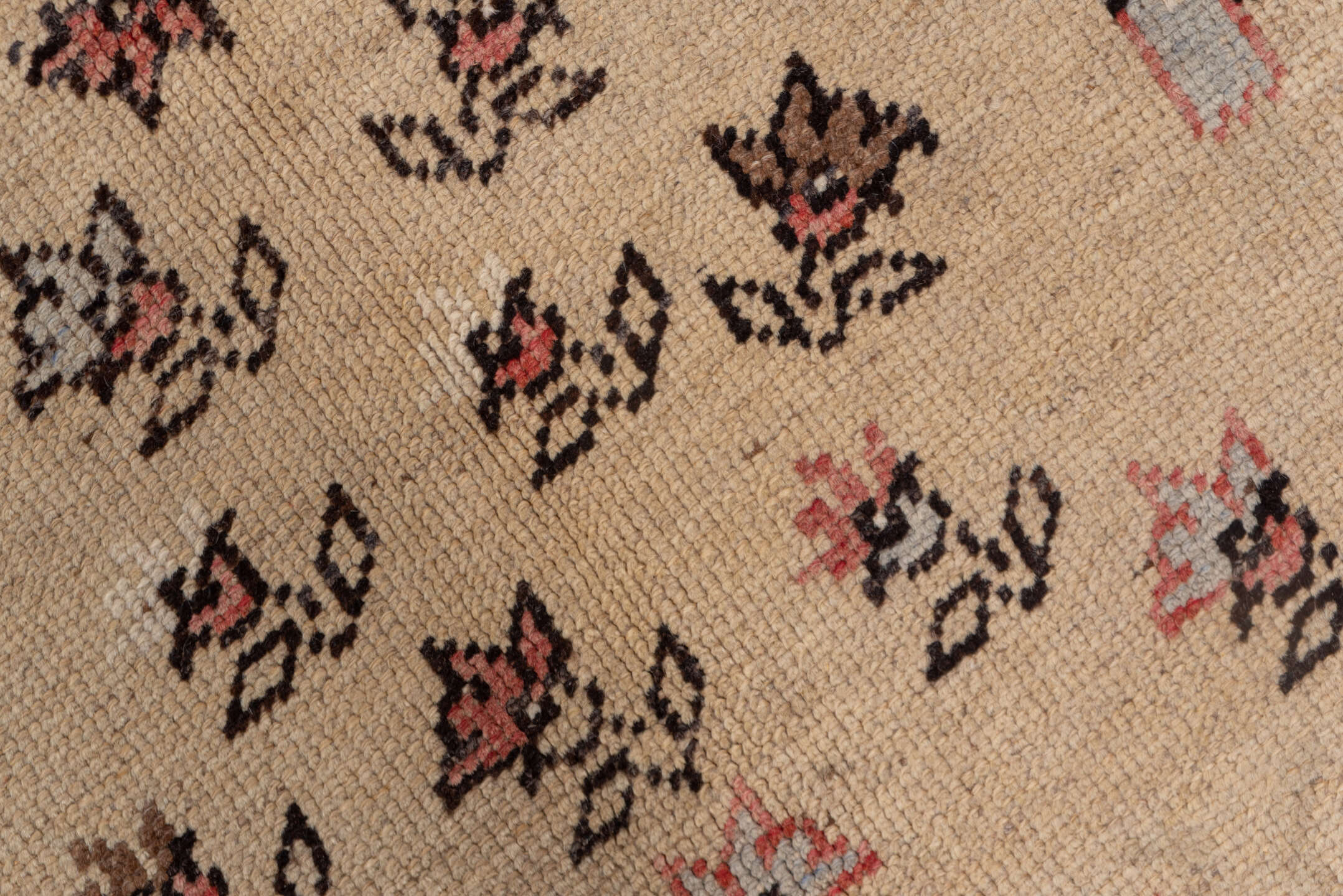 5' x 11' one-of-a-kind handmade vintage Konya runner rug. Color palette: camel, rust, ivory, charcoal, rose, taupe, beige