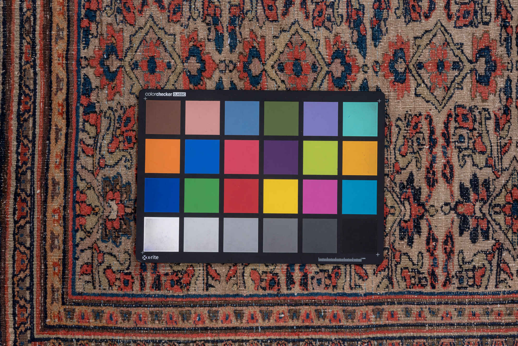 5' x 7' one-of-a-kind handmade vintage Khorassan rug. Color palette: ivory, rust, navy, slate, camel, rose, terracotta
