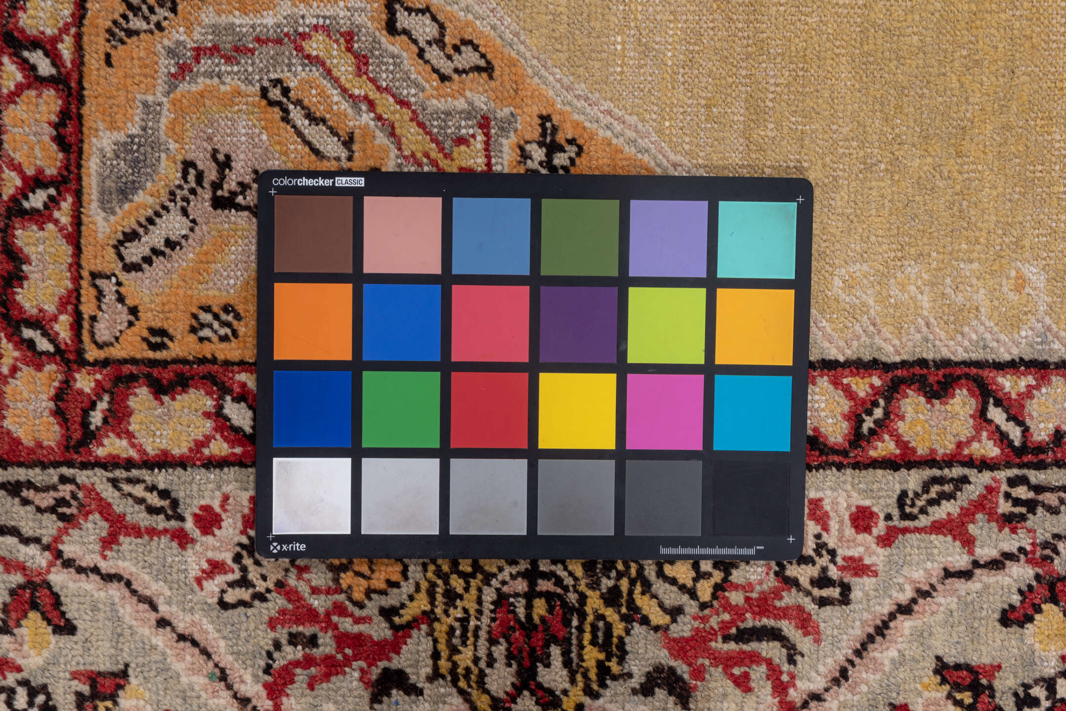 4' x 5' one-of-a-kind handmade vintage Oushak small size rug. Color palette: gold, ivory, rust, camel, charcoal, rose
