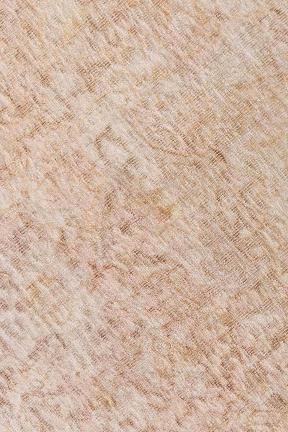 6' x 9' one-of-a-kind handmade vintage Kaisary medium size rug. Color palette: beige, blush, ivory, pale gold, taupe, pink