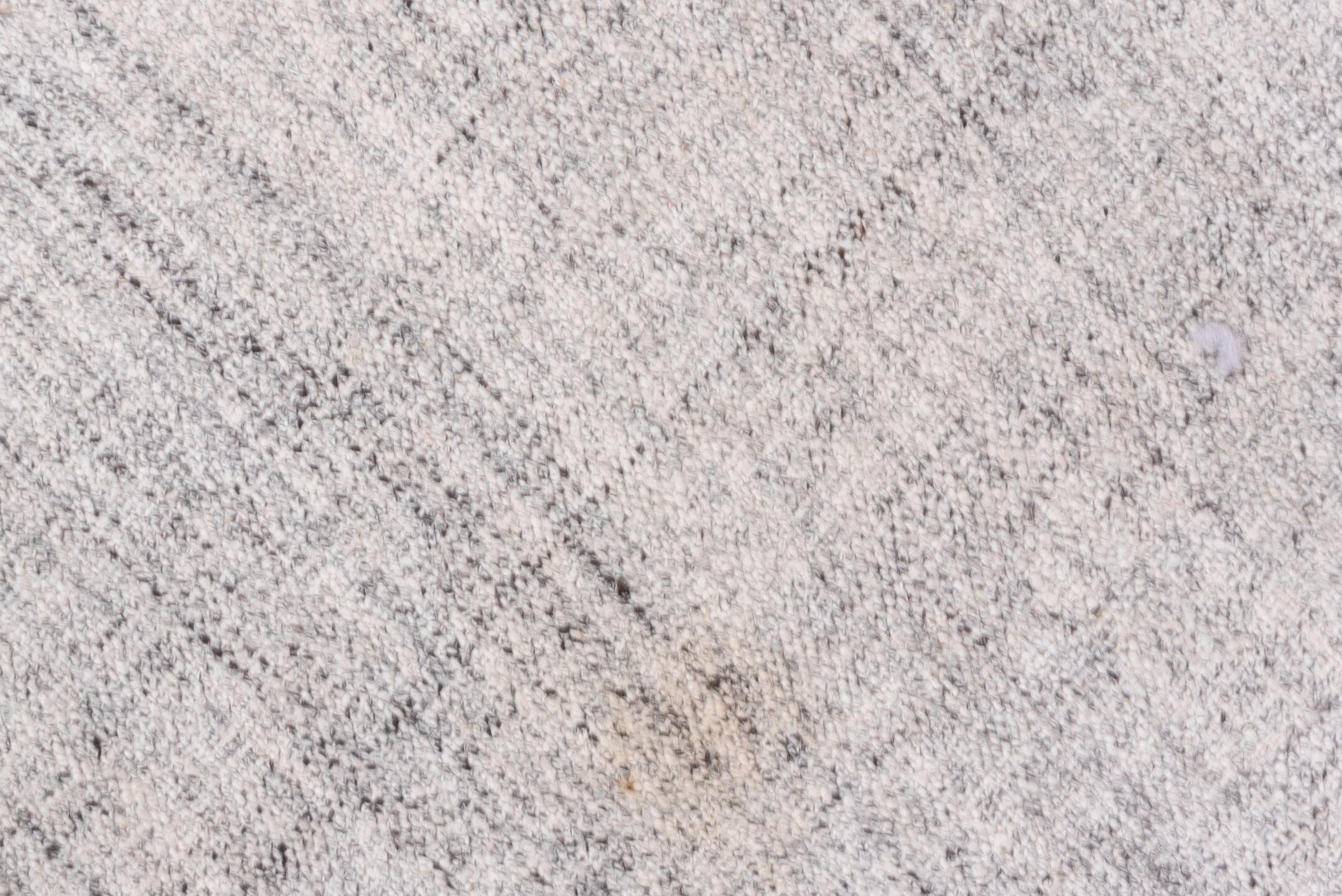 5' x 9' one-of-a-kind handmade vintage Kilim medium size rug. Color palette: ivory, taupe, gray, greige, beige