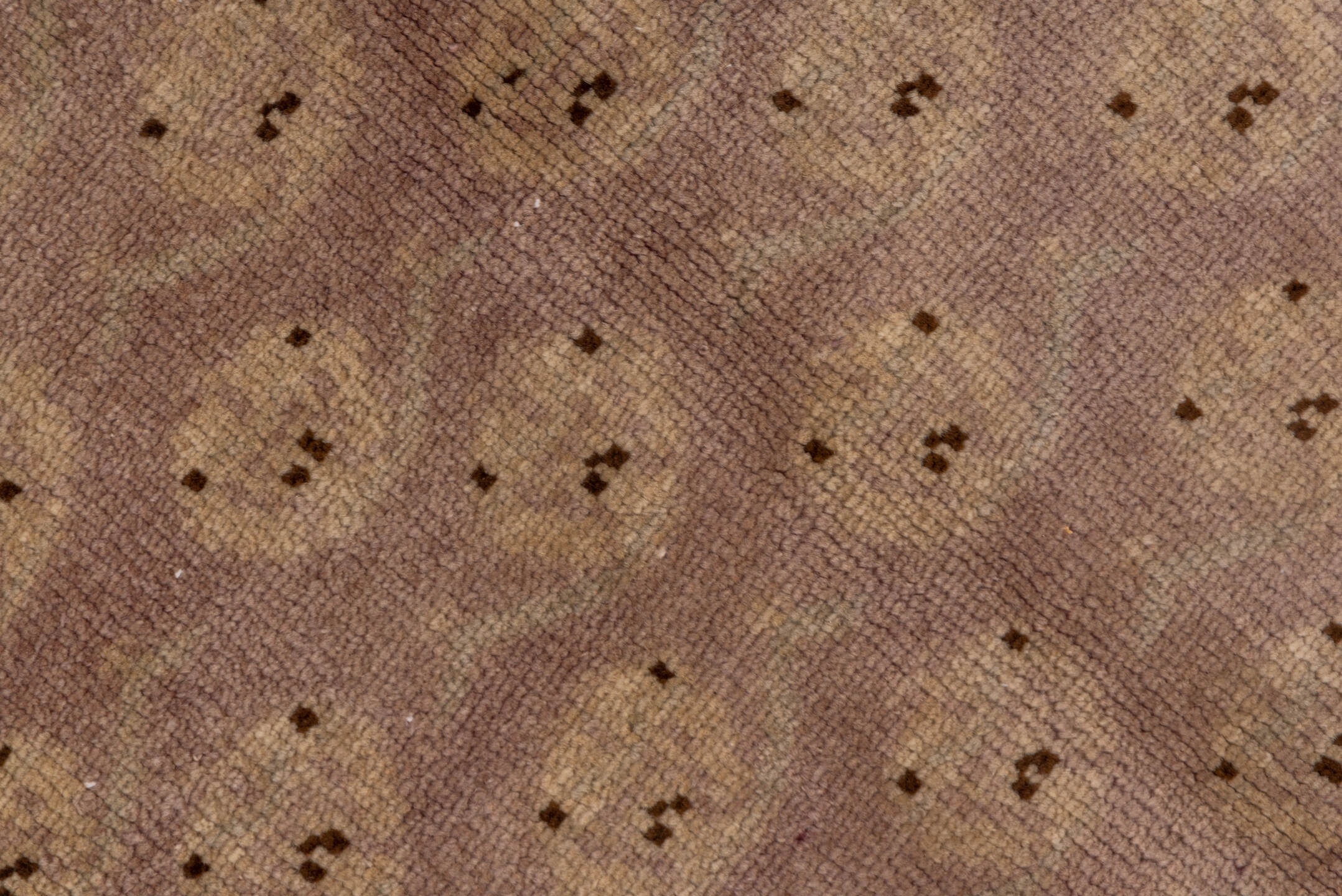 4' x 10' one-of-a-kind handmade vintage Oushak runner rug. Color palette: brown, gray, light gray, off-white, pink, snow