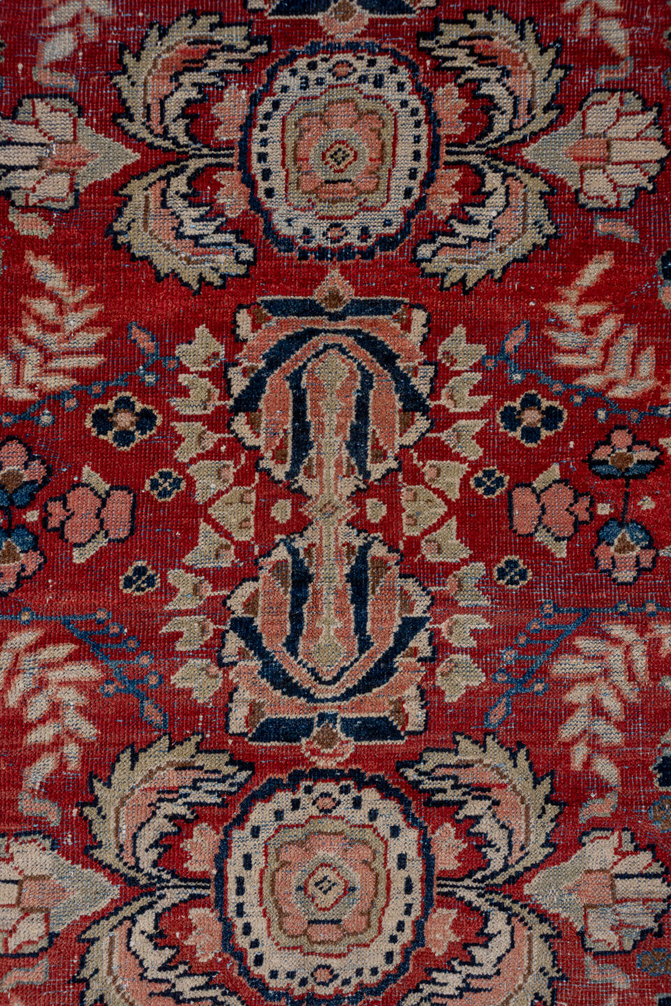 11' x 17' one-of-a-kind handmade vintage Mahal oversize rug. Color palette: black, blue, brown, charcoal, fiord, gray