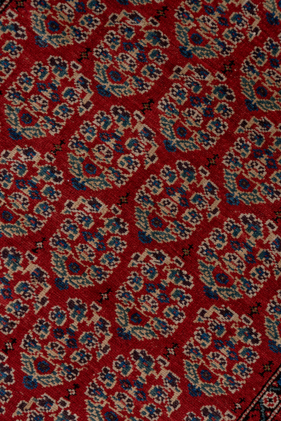 3' x 15' one-of-a-kind handmade vintage Malayer runner rug. Color palette: brown, gray, pink, red