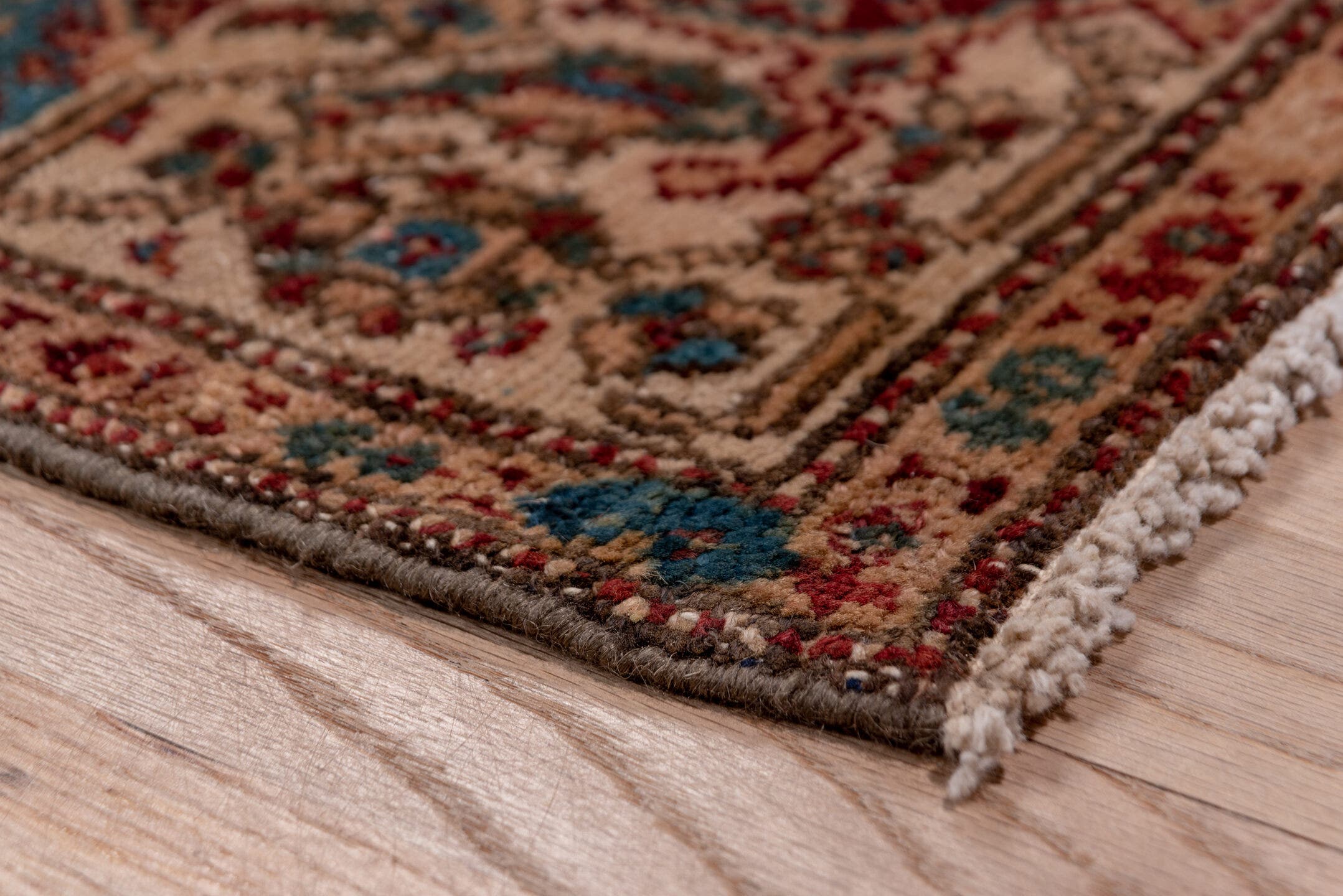 3' x 16' one-of-a-kind handmade antique Malayer runner rug. Color palette: navy, ivory, rust, camel, indigo, burgundy, taupe