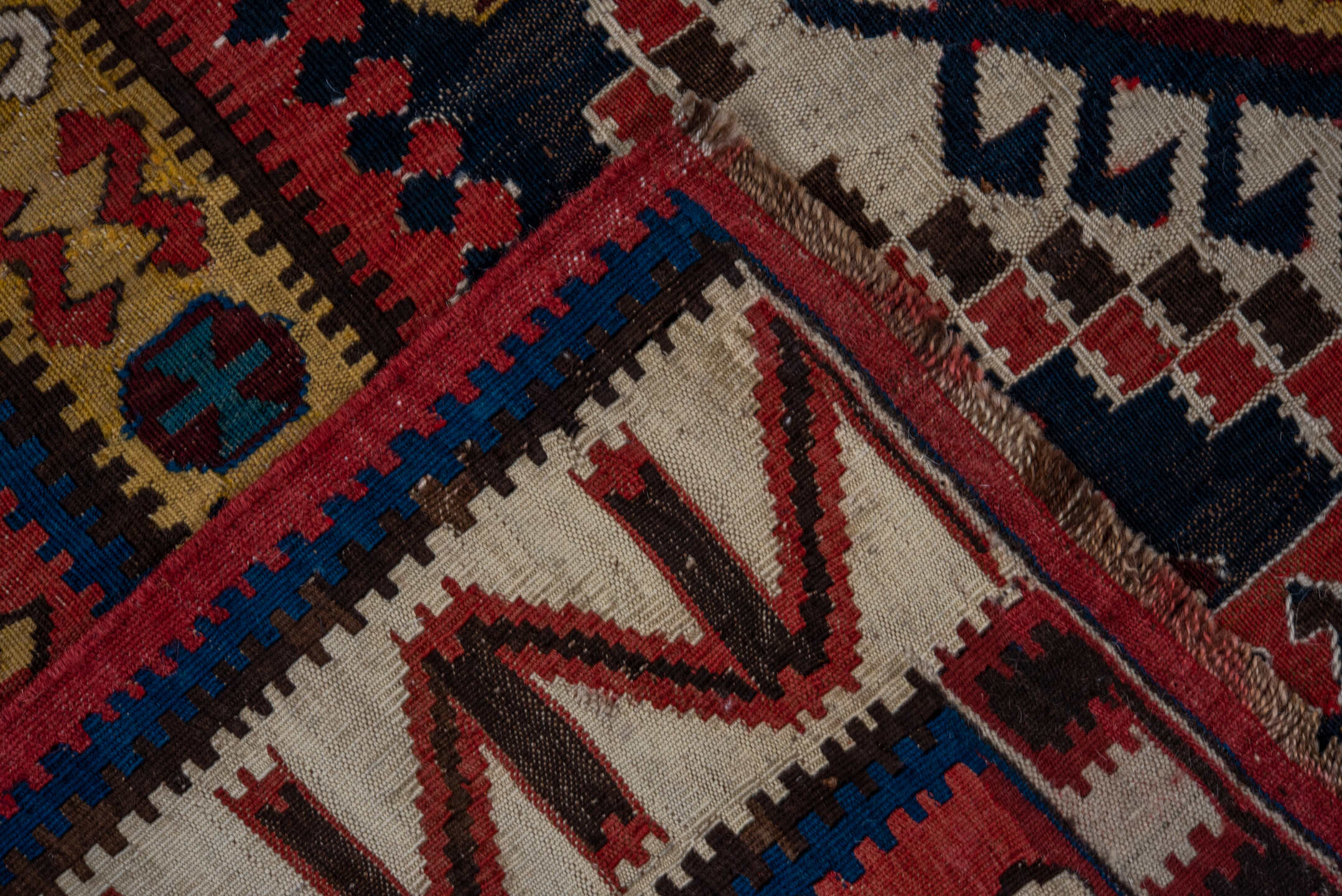 6' x 10' one-of-a-kind handmade vintage Kilim large size rug. Color palette: brown, gray, pink, red