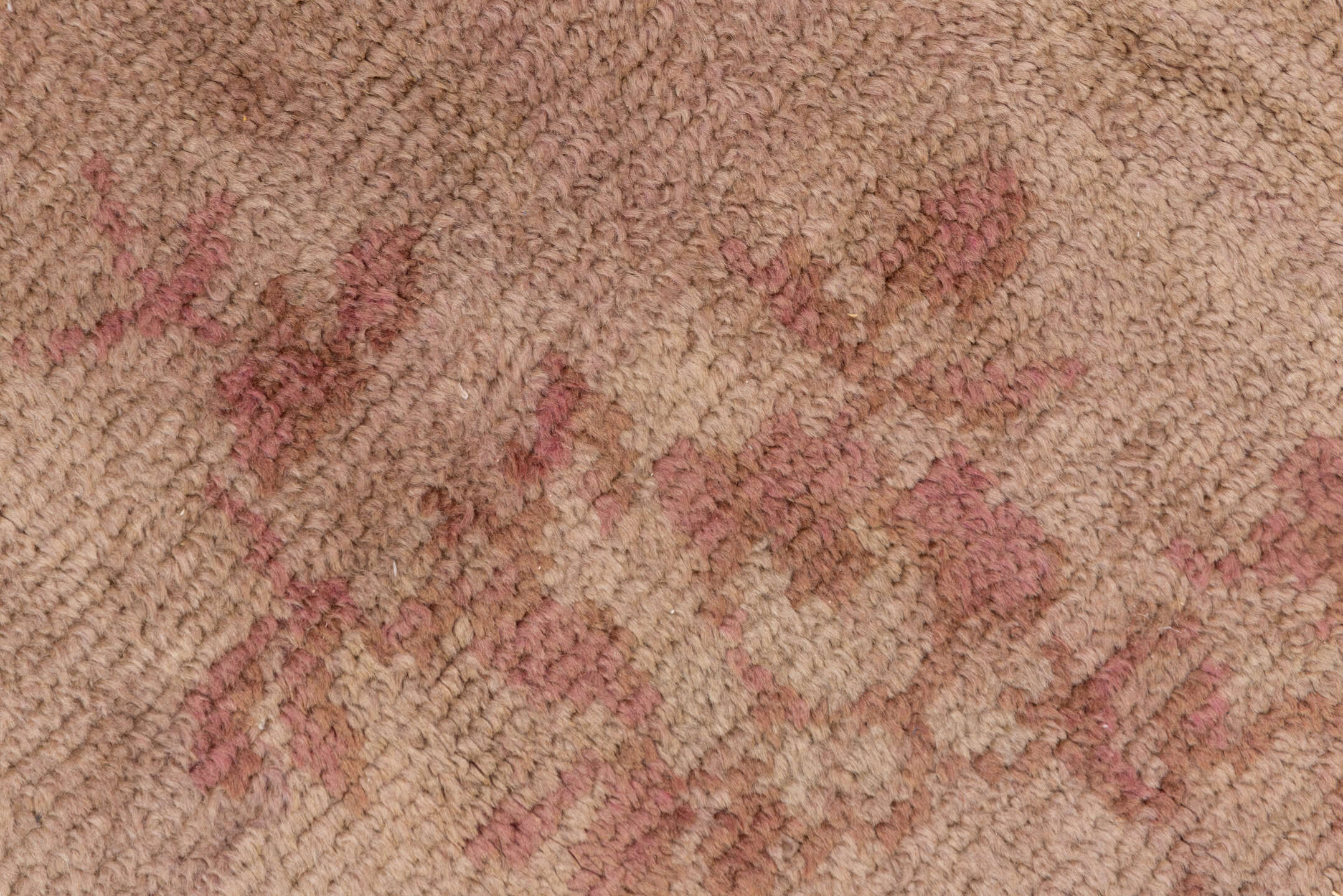 8' x 17' one-of-a-kind handmade vintage Savonnerie rug. Color palette: brown, gray, off-white, pink, red, snow, white