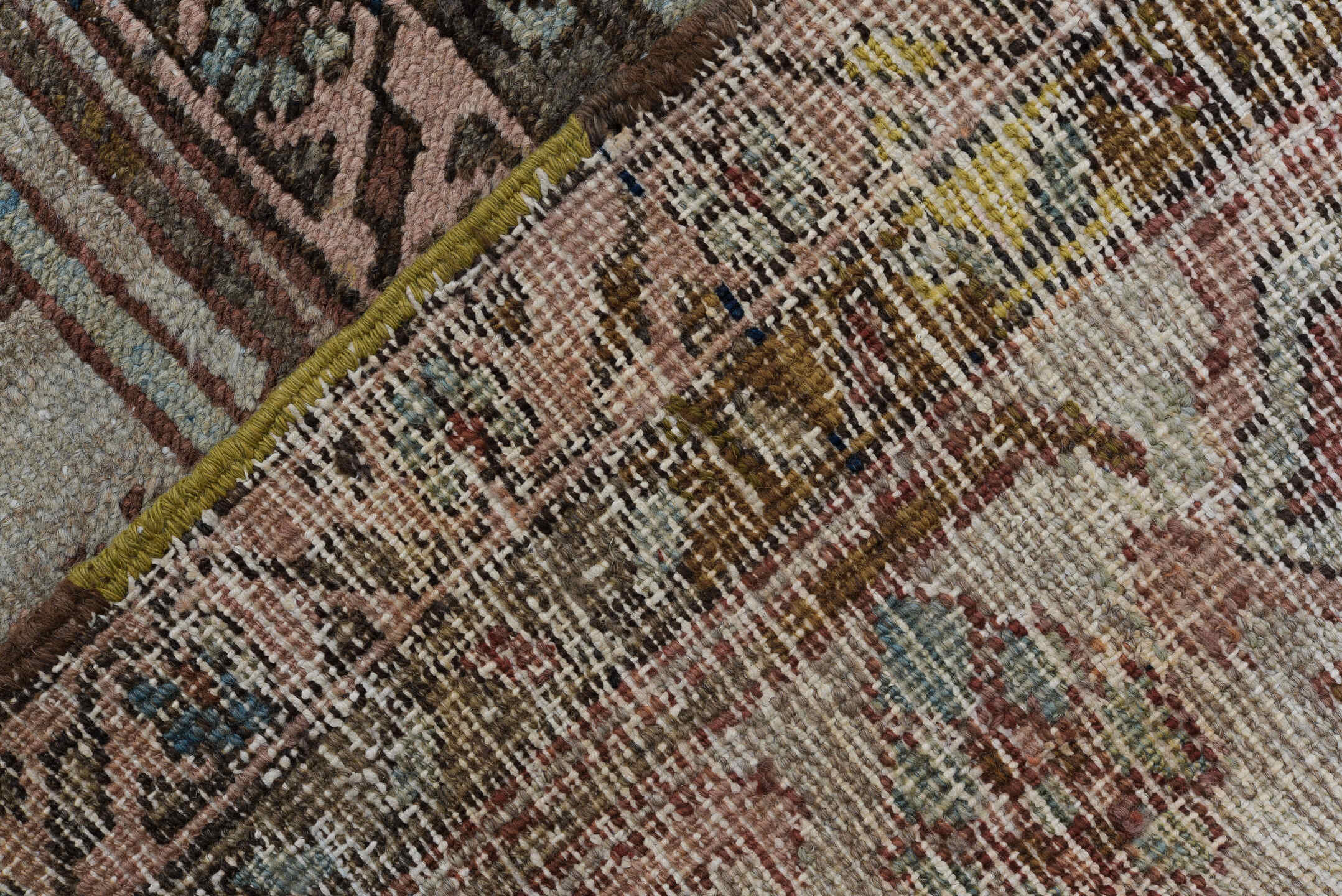 8' x 12' one-of-a-kind handmade antique Serapi large size rug. Color palette: ivory, rust, sky blue, taupe, brown, slate