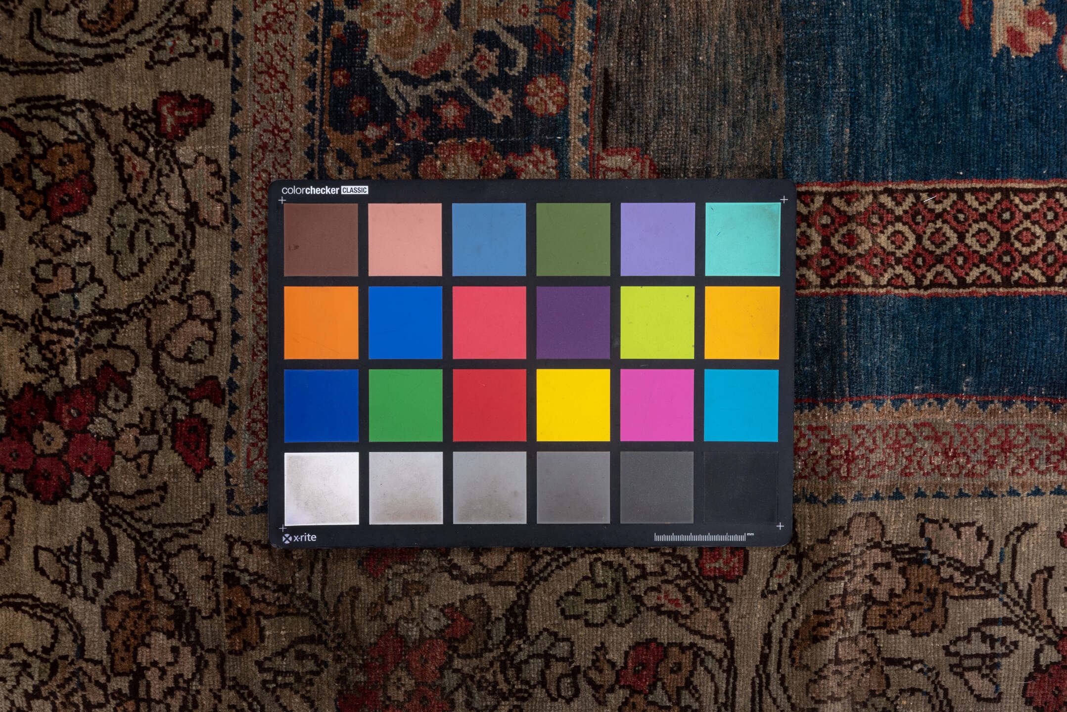 4' x 6' one-of-a-kind handmade vintage Kaisary small size rug. Color palette: gray, blue, brown, red, black, charcoal