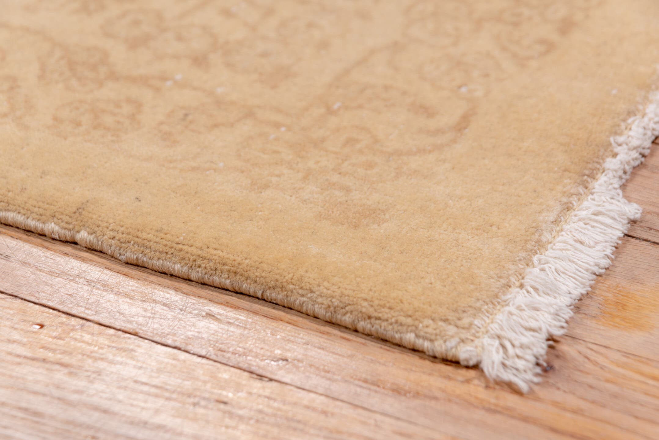 7' x 9' one-of-a-kind handmade antique Kashan rug. Color palette: ivory, cream, sand, beige, taupe, gray