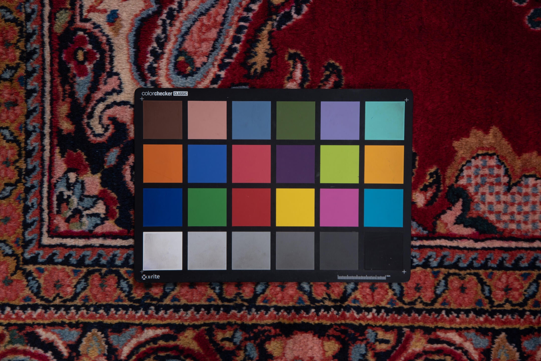 5' x 6' one-of-a-kind handmade vintage Lilian rug. Color palette: blue, brown, fiord, gray, indian red, light gray