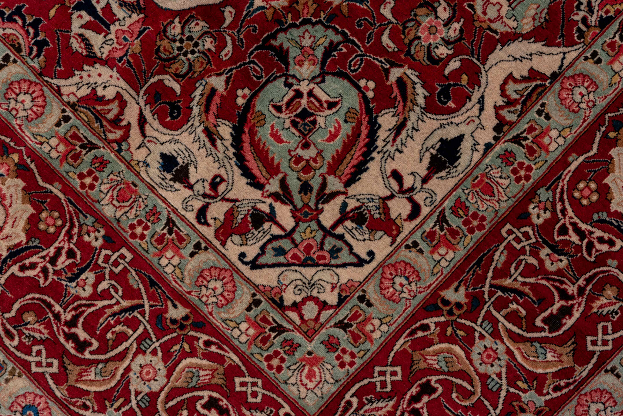 9' x 11' one-of-a-kind handmade vintage Kashan large size rug. Color palette: brown, dim gray, gray, light gray, off-white