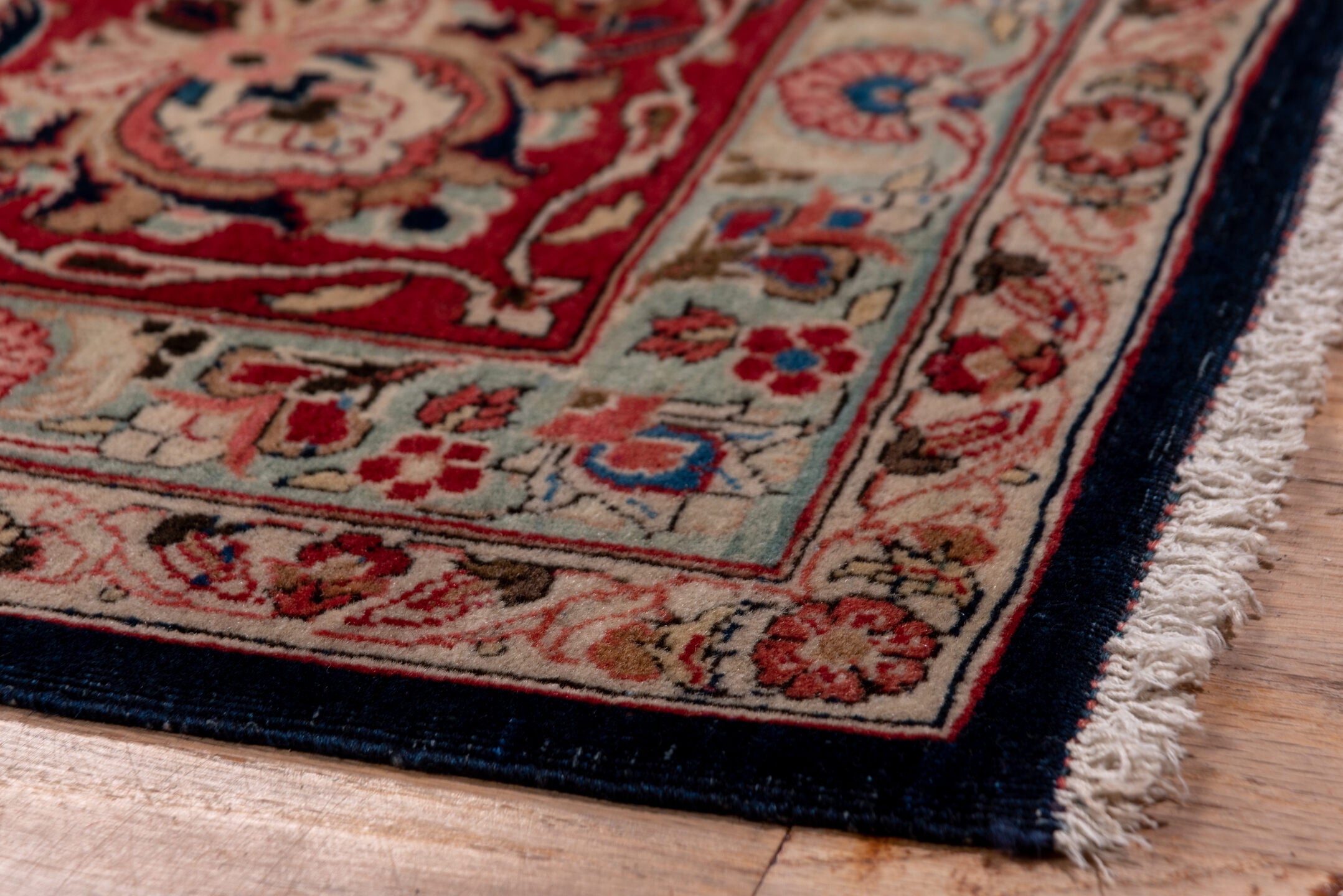 9' x 11' one-of-a-kind handmade vintage Kashan large size rug. Color palette: brown, dim gray, gray, light gray, off-white