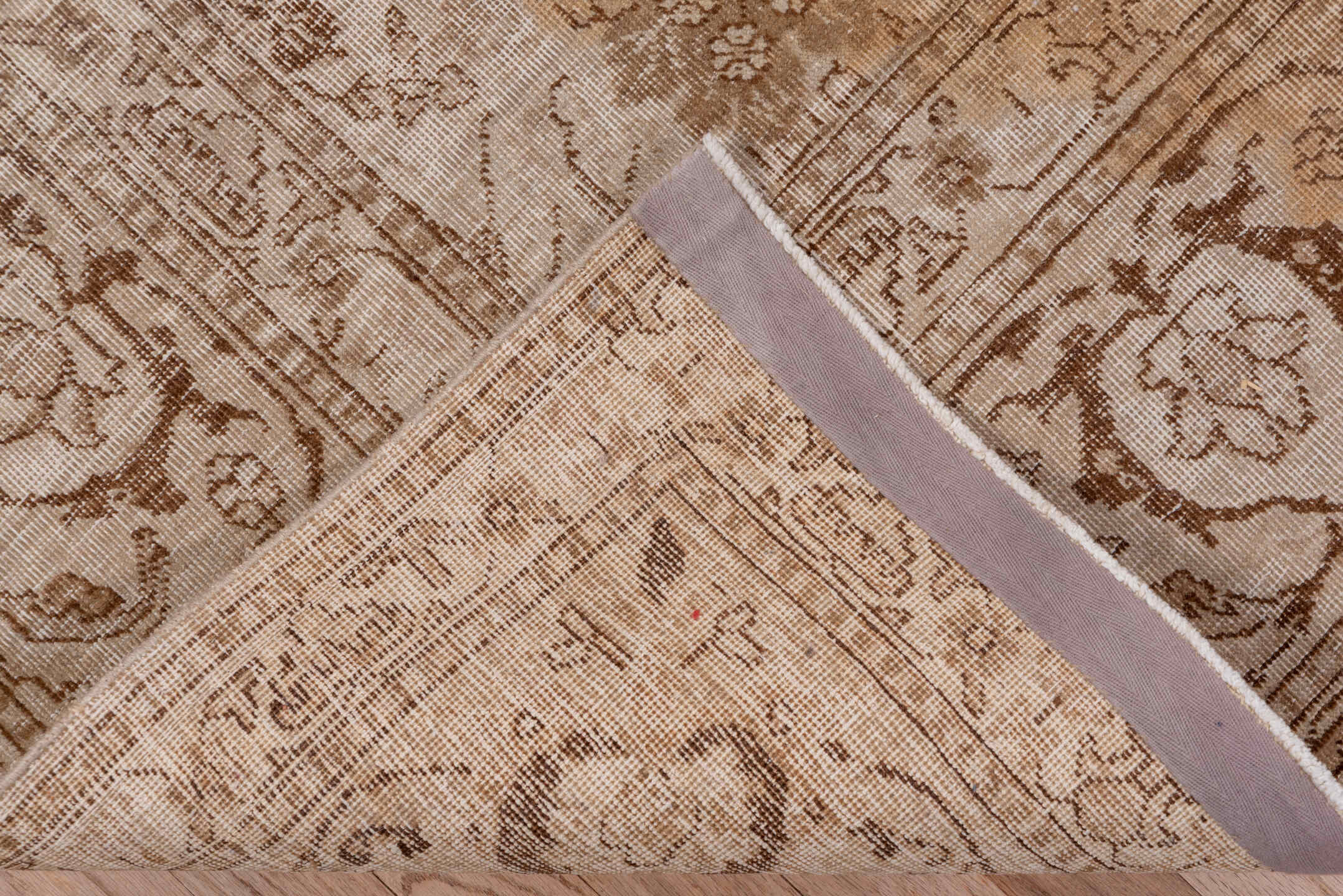 6' x 8' one-of-a-kind handmade antique Tabriz medium size rug. Color palette: taupe, beige, brown, camel, ivory, gray
