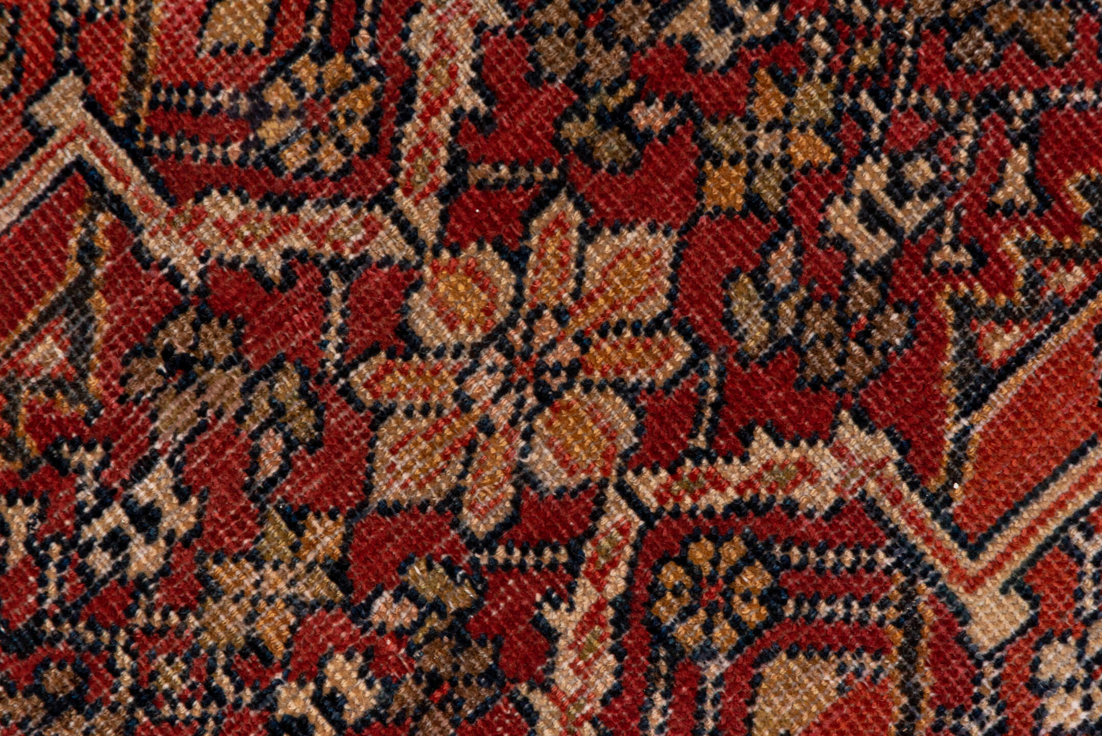 13' x 20' one-of-a-kind handmade vintage Sultanabad oversize rug. Color palette: rust, brick, burgundy, taupe, ivory