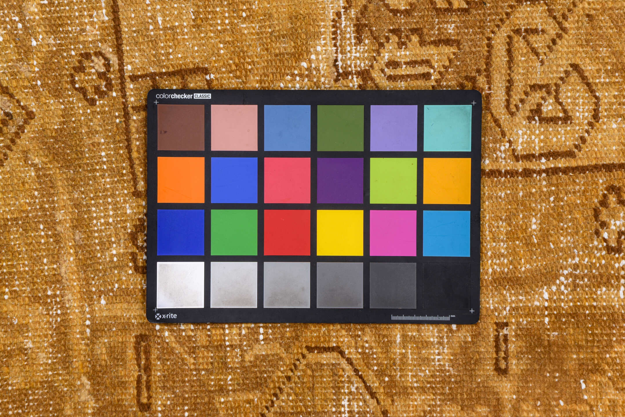 7' x 9' one-of-a-kind handmade vintage Heriz rug. Color palette: brown, burlywood, off-white, orange, tan