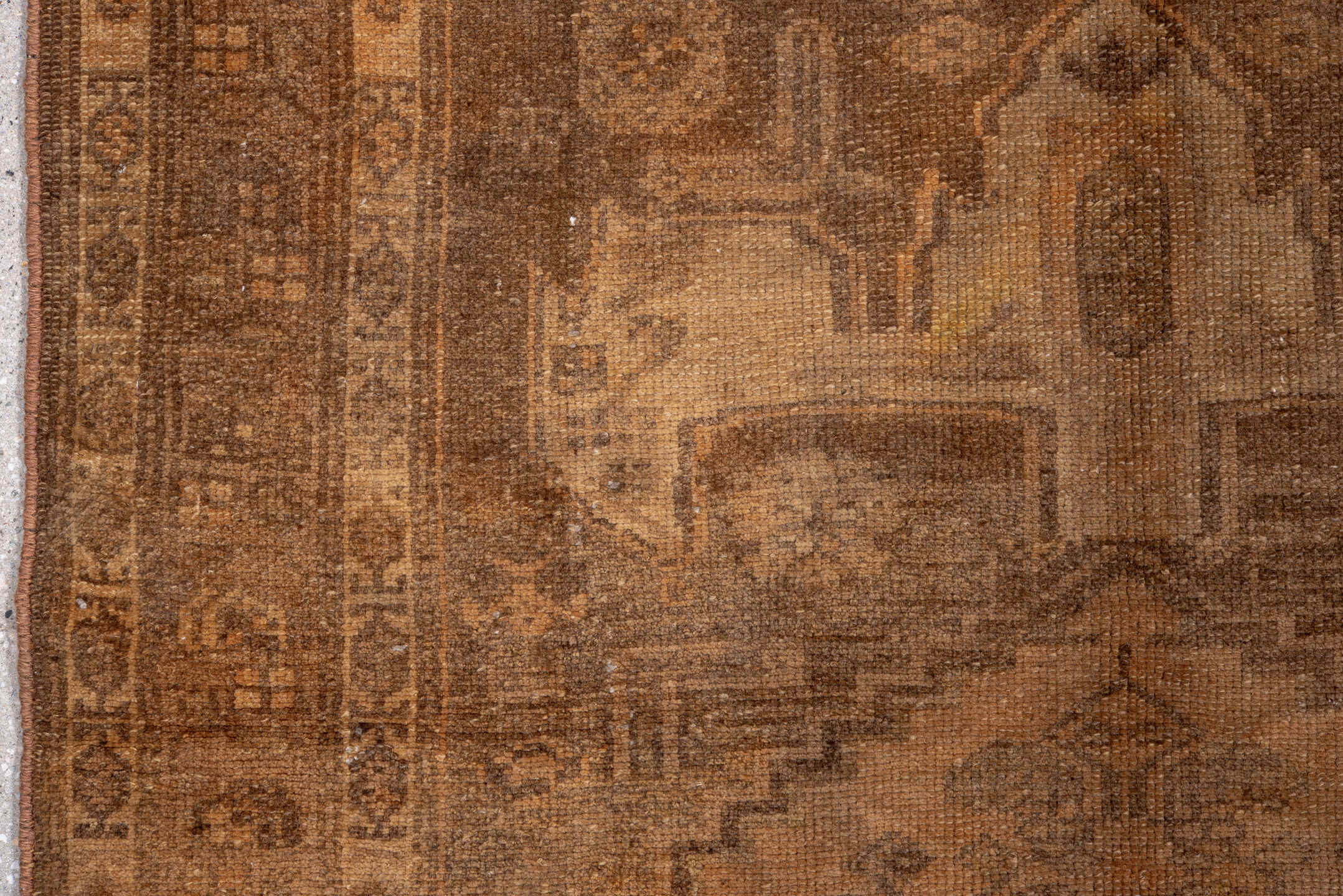 3' x 10' one-of-a-kind handmade antique Malayer runner rug. Color palette: brown, camel, taupe, tan, charcoal, ochre, beige